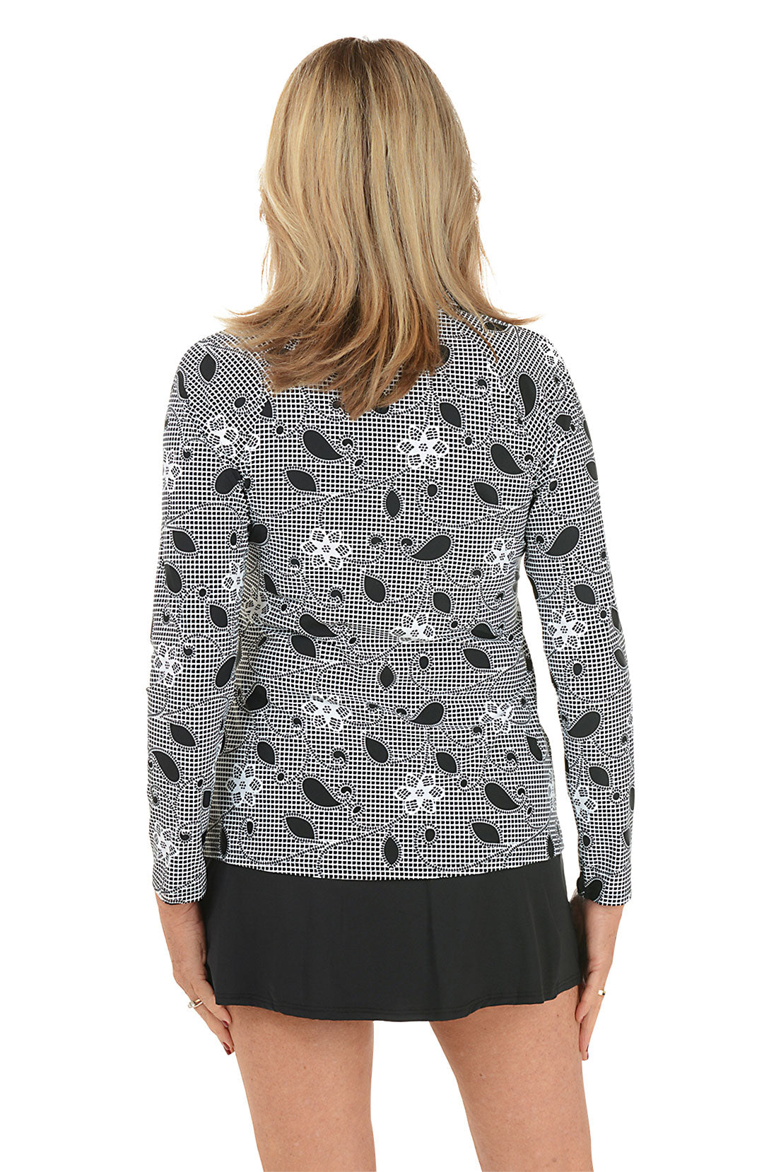 Floral Allure Zip Front Rash Guard - UPF 50+ Sun Protection Swim Shirt for Women - Perfect for Surfing, Swimming & Beach Activities