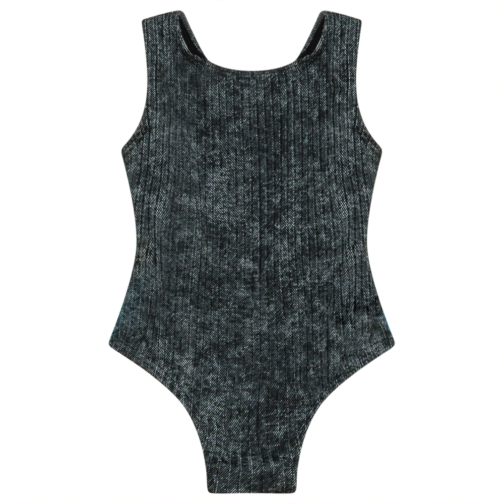 Distressed Rib Swimsuit - Vintage High Waisted Bikini Set for Women, Sexy Ruffled Swimwear for Beach & Pool Party | Summer Vacation, Tropical Getaway, Swim Club Fashion