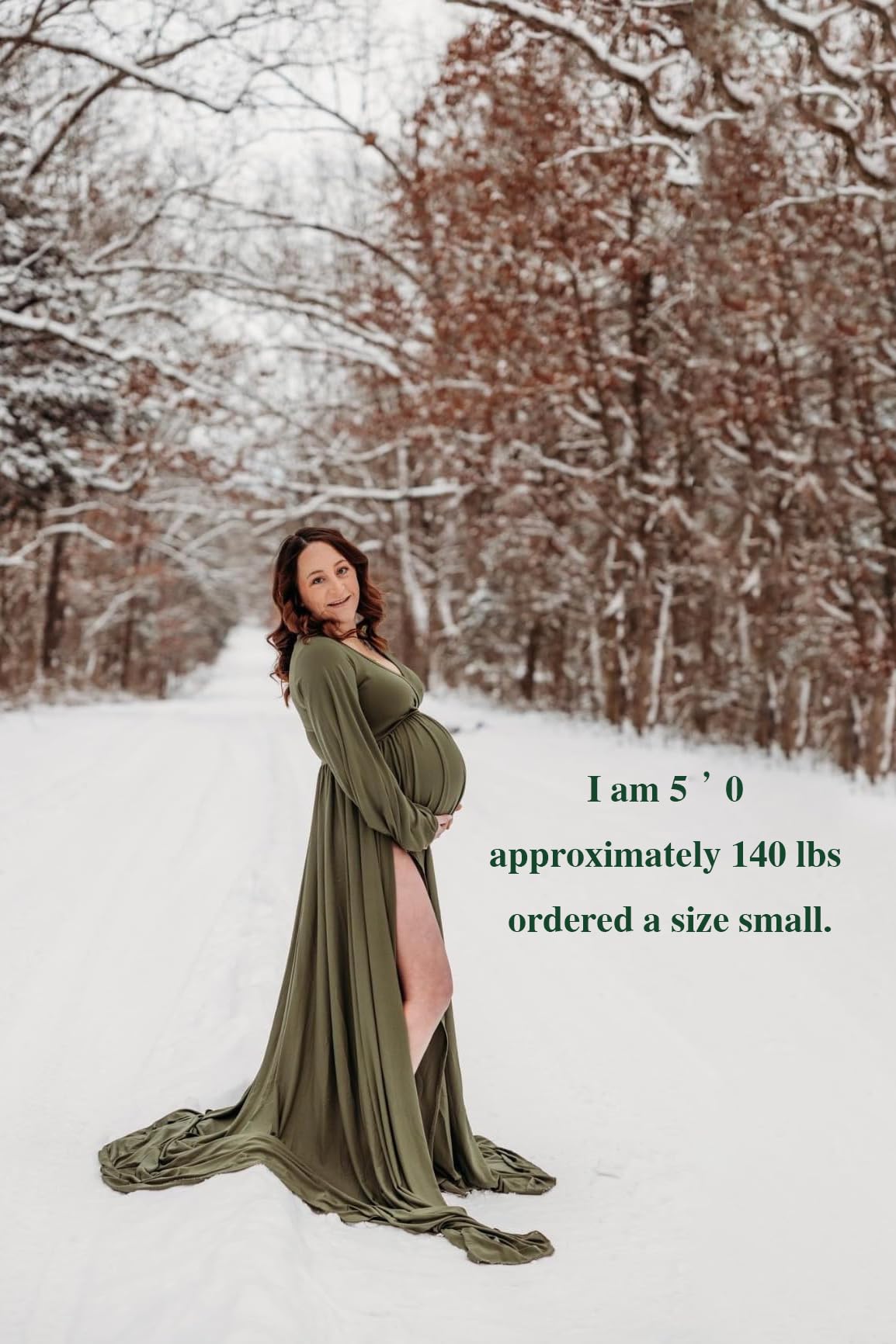 **Dedysler Maternity Gown - Long Sleeve Baby Shower Dress for Photoshoot, Wrap Split Sweetheart Maxi Photography Dress - Perfect for Maternity Photos, Baby Showers & Special Occasions**
