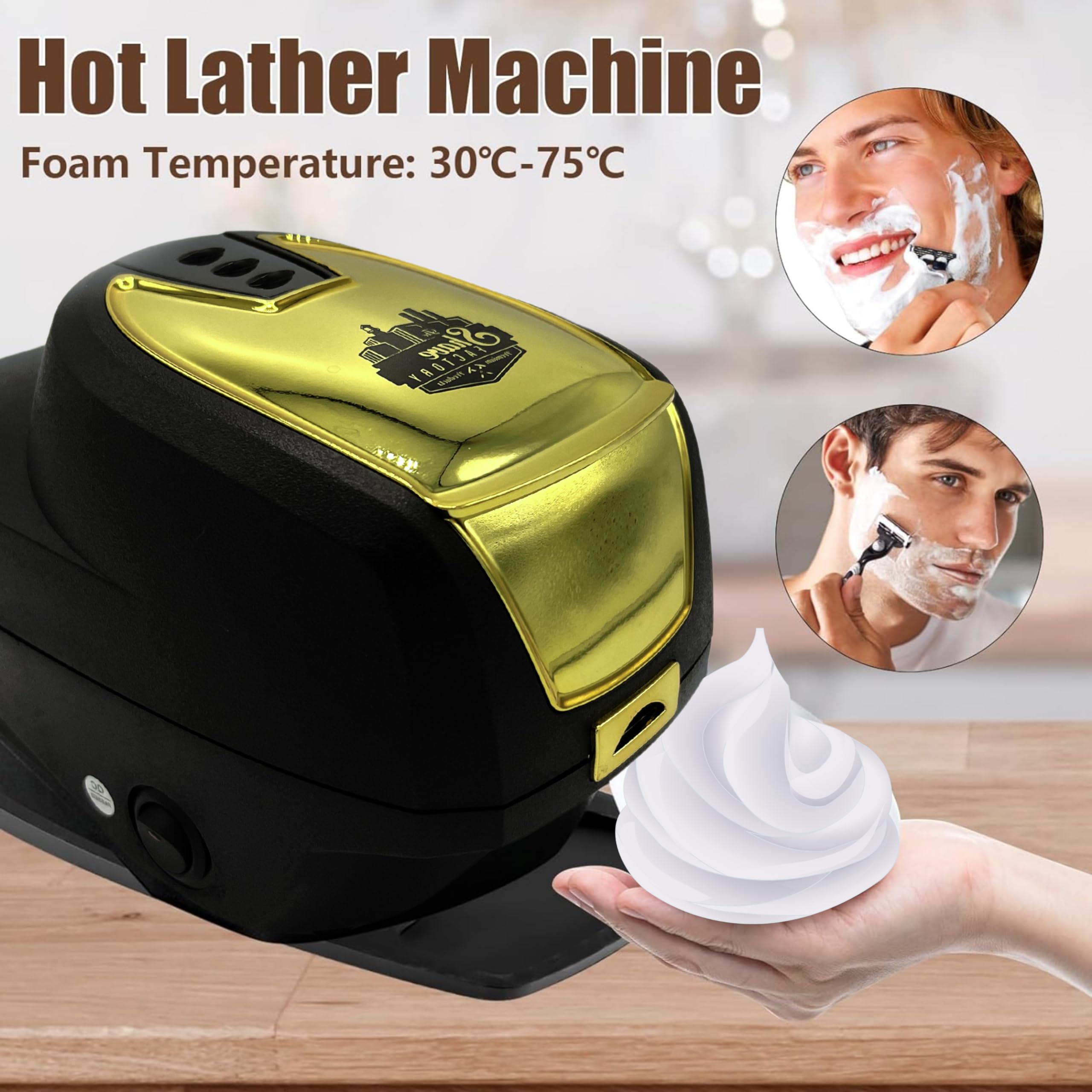 Professional Hot Lather Machine for Barbers & Home Use - 9oz Heated Shaving Cream Dispenser with Lather Warmer | Perfect for Barber Shops, Home Grooming & Christmas/Birthday Gifts for Men (Great for Daily Shaving Routine & Professional Salon Treatments)