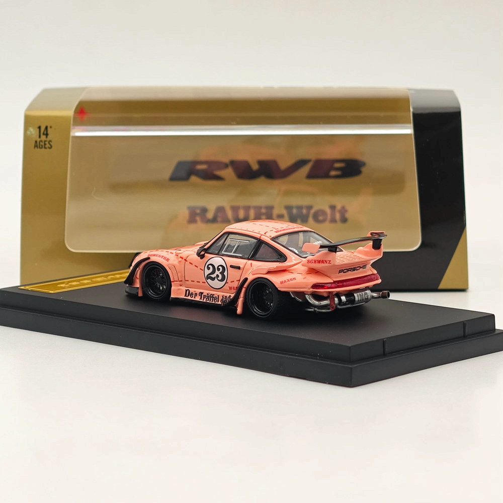 1:64 Scale Star Pink RWB Porsche 911 993 GT #23 Classic Sports Diecast Metal Model Car - Collectible Toy for Display, Racing Enthusiasts & Gift Ideas