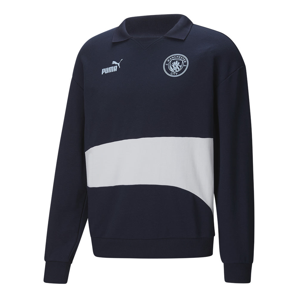 Manchester City Football Culture+ Sweat Drill Top (Navy) - Perfect for Training, Gym Workouts & Soccer Practice