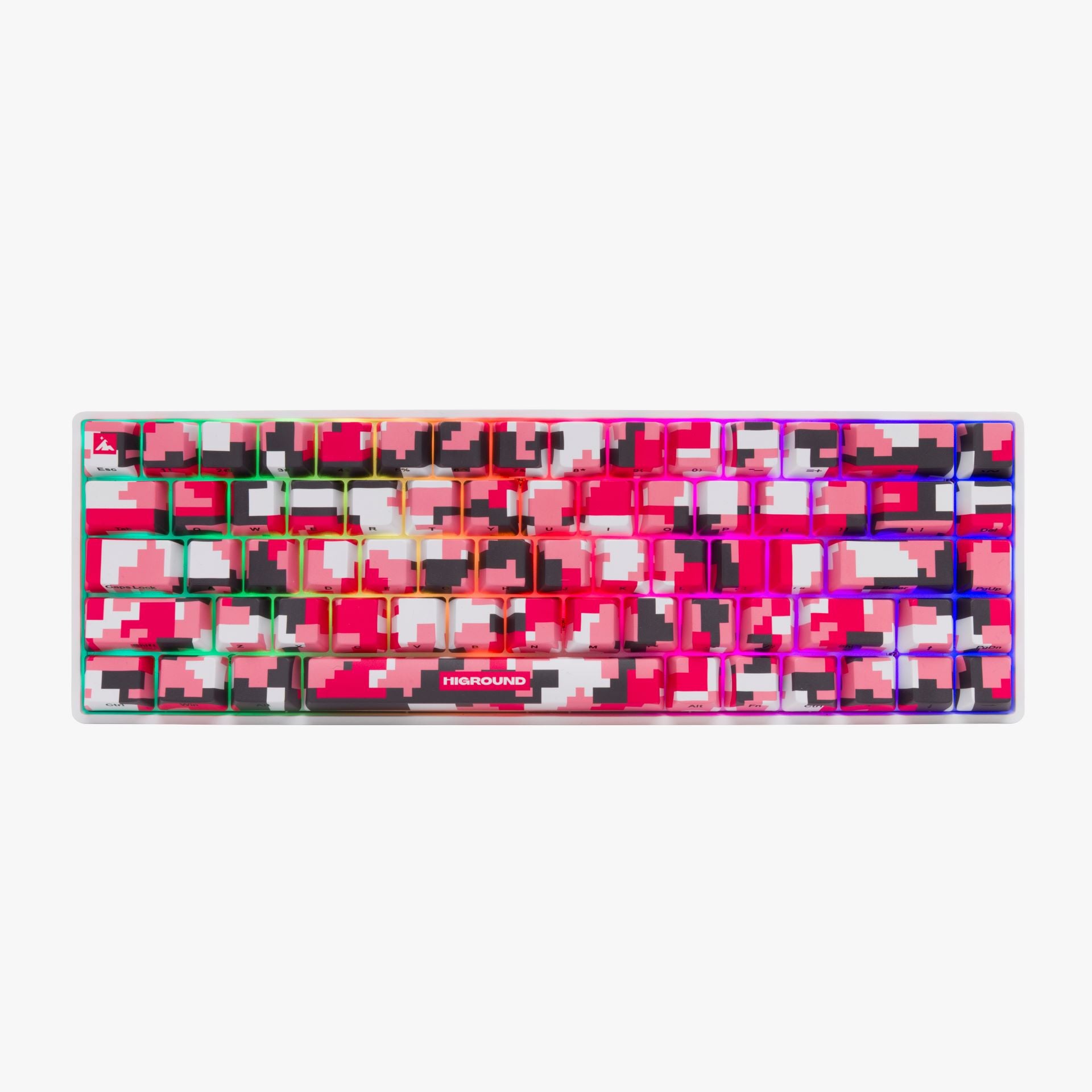 DIGICAMO Basecamp 65 Mechanical Keyboard - Pink RGB Backlit, Wired Gaming Keyboard for PC/Mac - Perfect for Gaming, Typing & Office Work