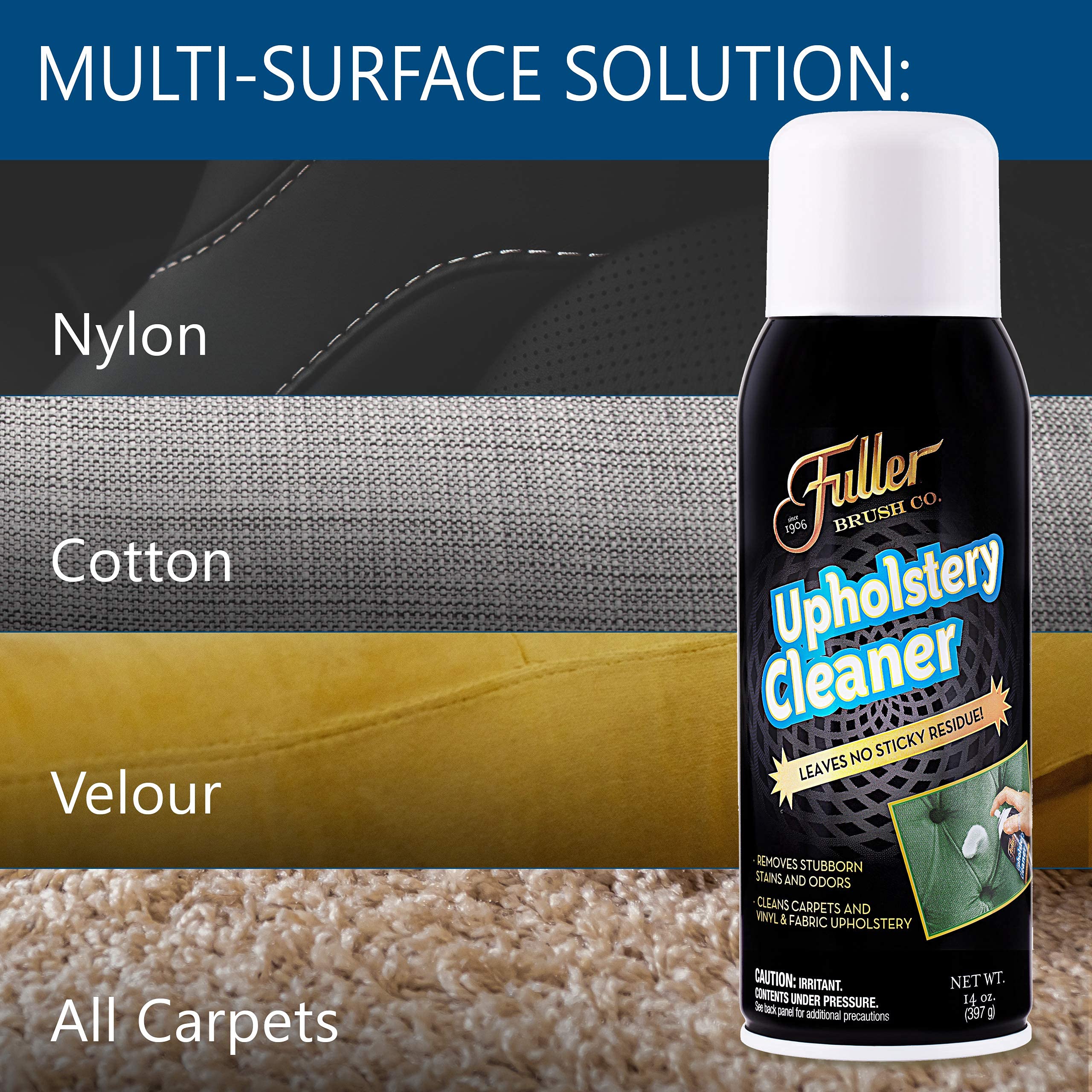 Fuller Brush Upholstery Cleaner - Multi-Surface Stain Remover with Rich Foaming Formula - Eliminates Stubborn Stains & Odors - Renews Carpets, Seats, Sofas & More - Perfect for Home, Office & Car Interior Cleaning