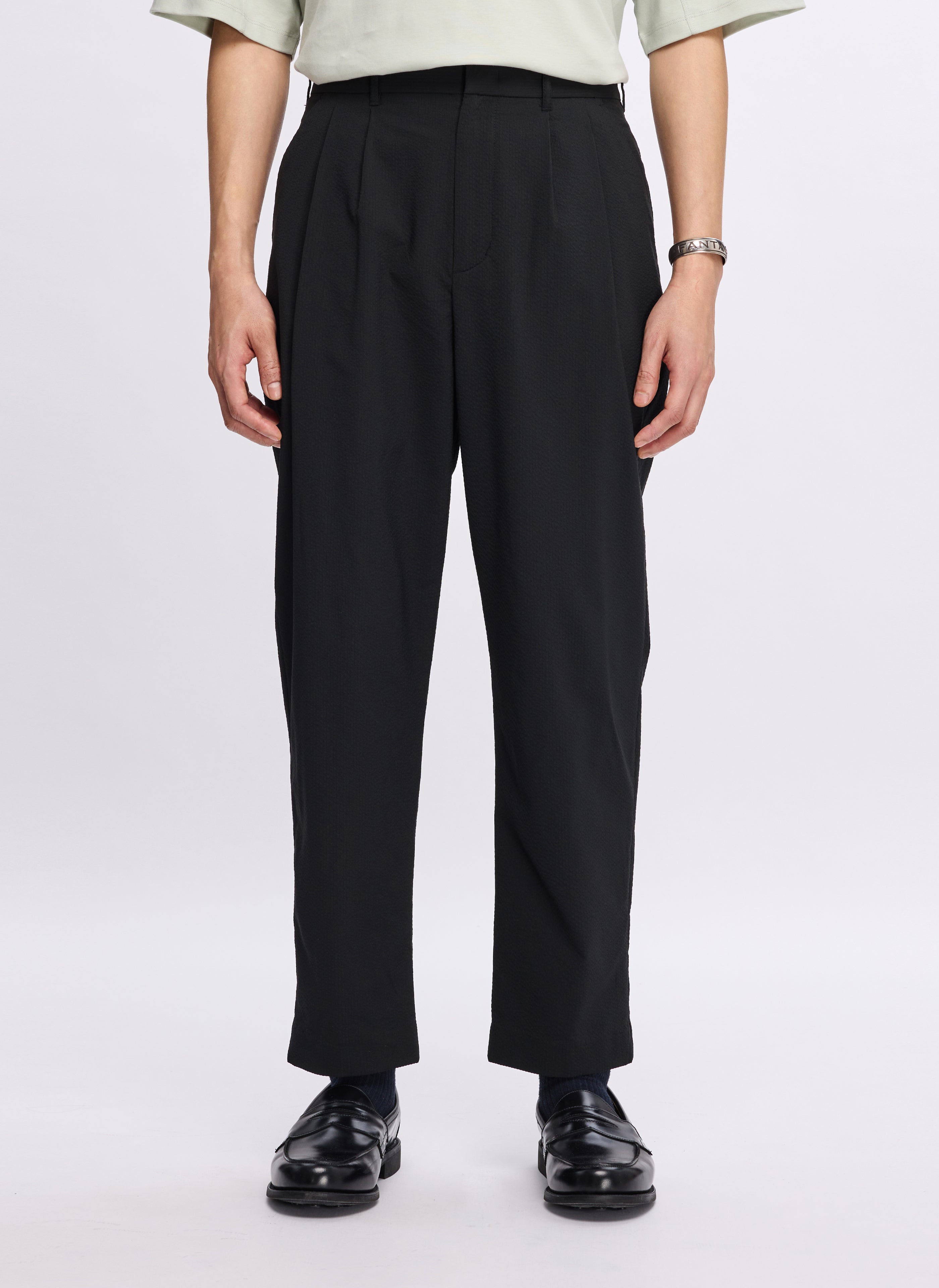ECO Seersuckers Solotex Relaxed Tapered Ankle Pants for Men (Size 10) - Comfortable Casual Wear for Office, Travel & Everyday Use