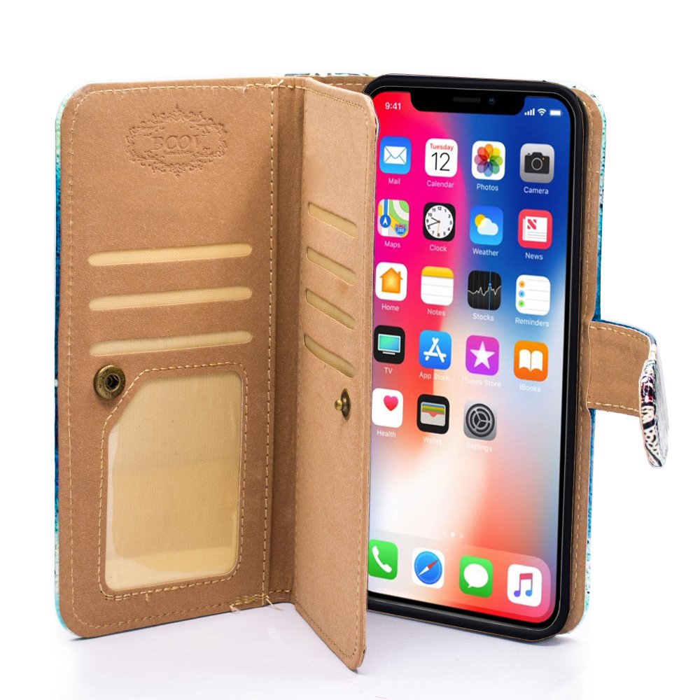 **Premium Camo Tree PU Leather Wallet Case for iPhone 11 Pro Max – Flip Folio Cover with Credit Card Slots, ID Holder & Wrist Strap | Stylish & Functional for Daily Use, Travel & Business**
