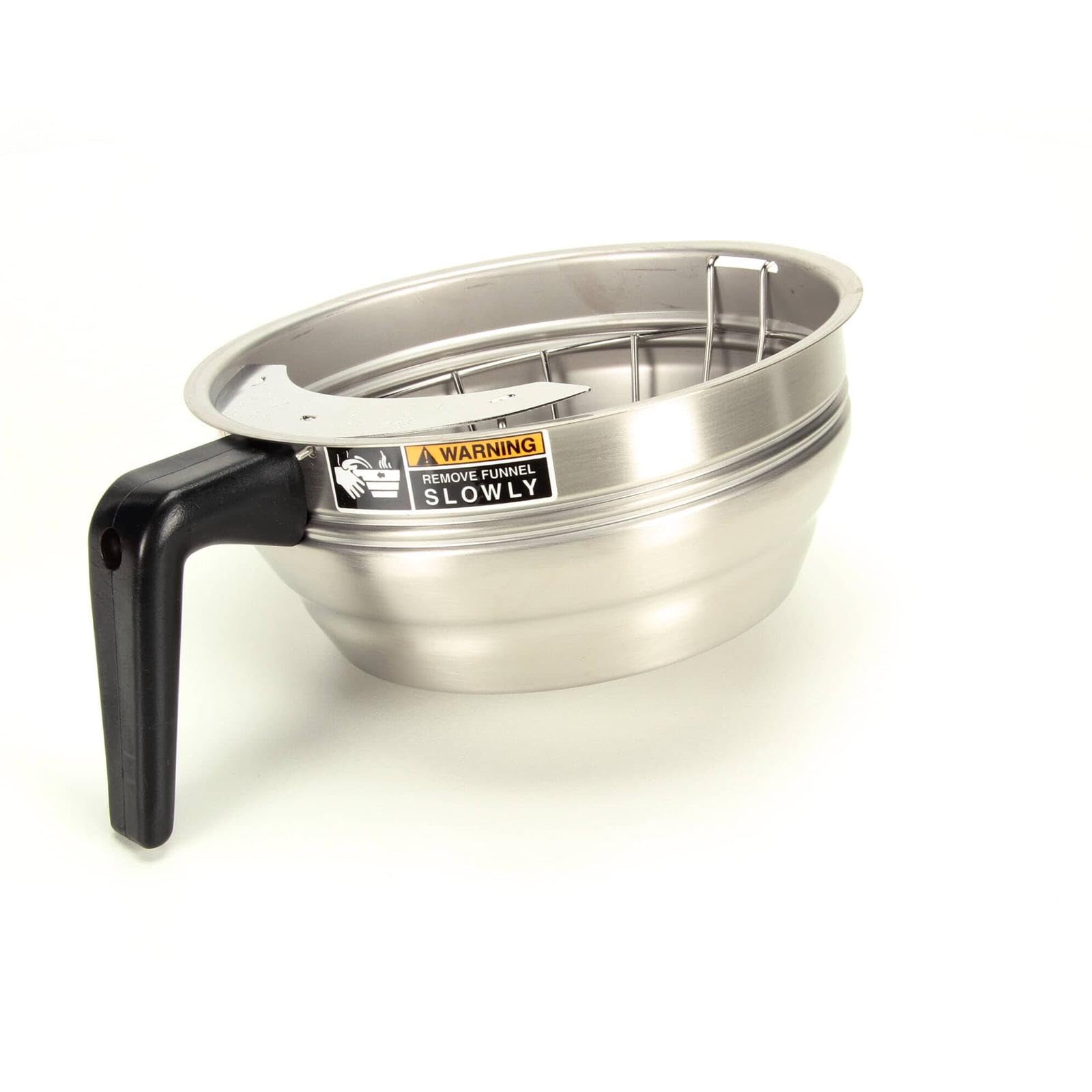 Bunn 20216.0000 Commercial Coffee Brewer Funnel Assembly with Stainless Steel & Black Handle - Durable Silver Coffee Dispenser Accessory for Restaurants, Cafes and Offices