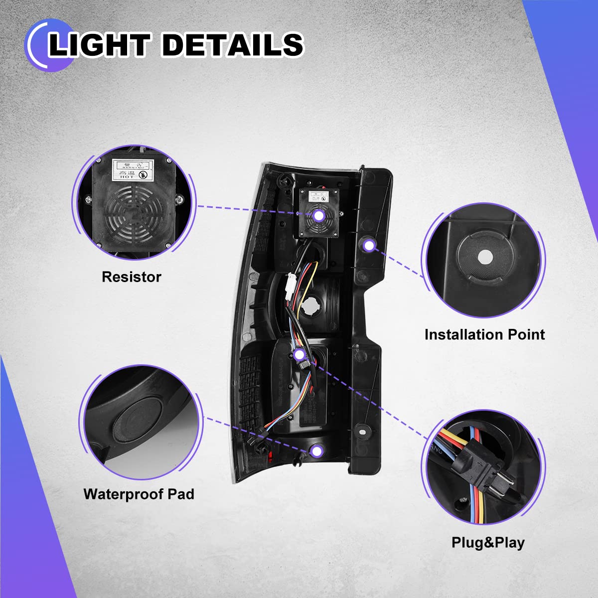 Nixon Offroad LED Tail Light Assembly - Smoked Lens Compatible with 2007-2014 Chevy Suburban 1500/2500 & Tahoe | Waterproof Brake Lights for Off-Roading, Camping & Night Driving