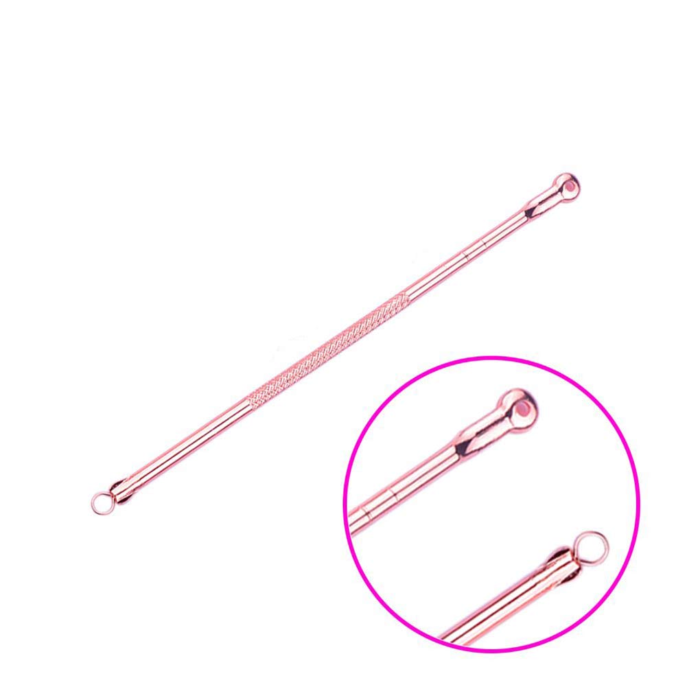 AKOAK 4-Piece Rose Gold Plated Double Head Acne Needle & Blackhead Remover Tool Set - Portable Skin Care Kit for Face, Nose & Body - Perfect for Home Spa, Travel & Professional Use