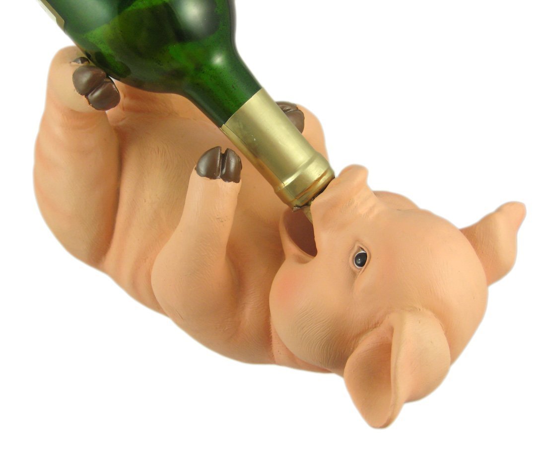 SWINE WINE Pig-Shaped Bottle Holder - Funny Kitchen Decor for Wine & Liquor Bottles - Perfect for BBQ Parties, Housewarming Gifts & Pig-Themed Collections
