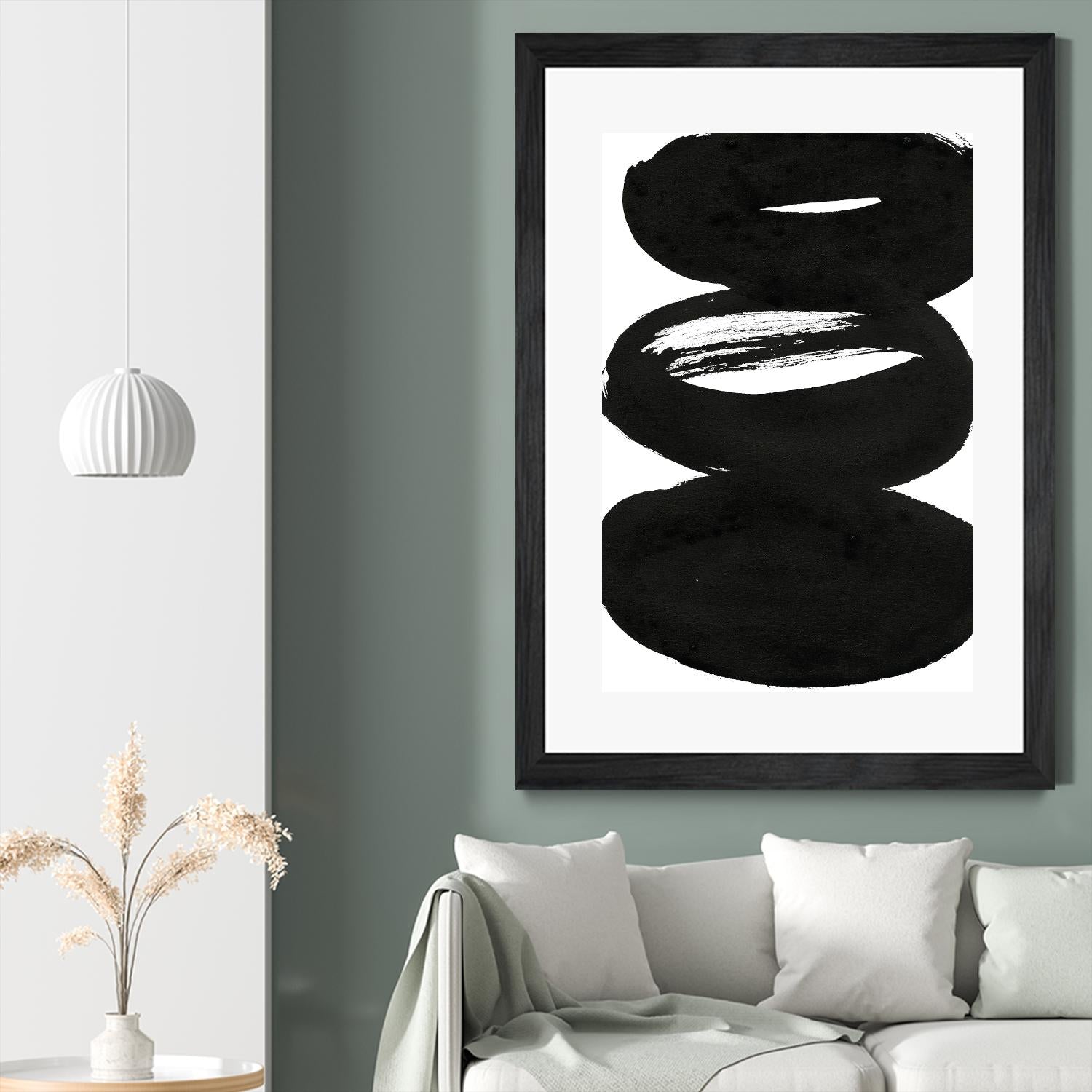 Abstract Black and White Wall Art - Modern Canvas Painting for Home & Office Decor | Perfect for Living Room, Bedroom, or Workspace