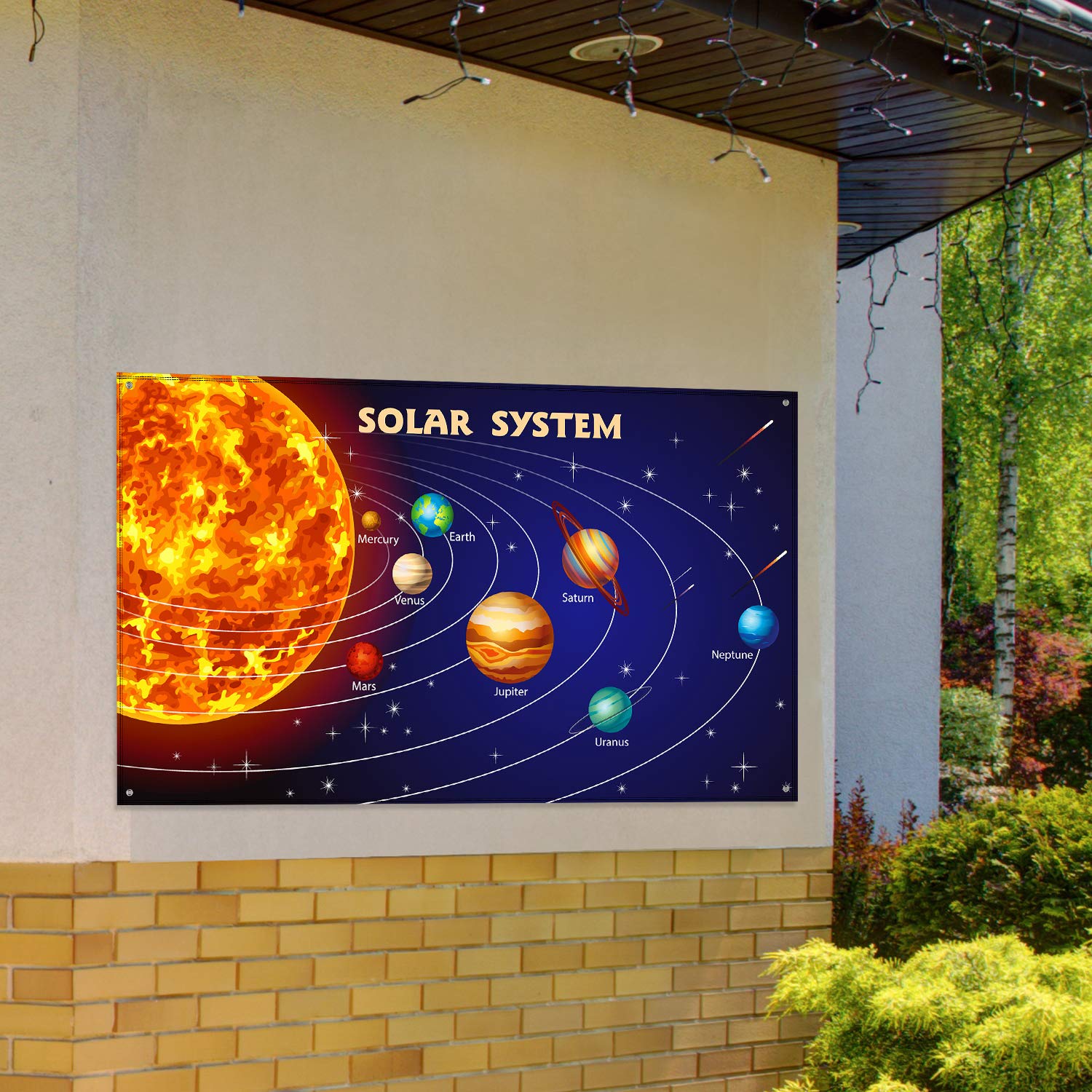 Blulu Solar System Poster - Extra Large Fabric Planets Wall Art for Space Themed Party Decor, Educational Classroom Supplies, Photo Booth Backdrop | Perfect for Kids' Room Decor, Science Classrooms & Astronomy Birthday Parties