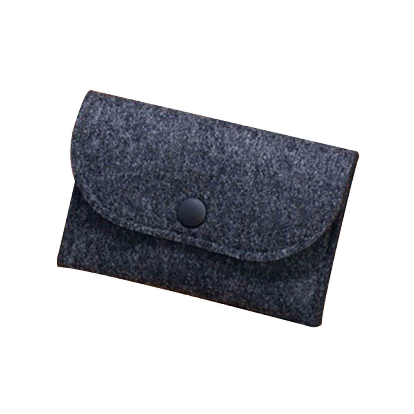 Mini Portable Coin Purse - Pure Color Felt Credit Card & Cash Holder Wallet for Women & Men | Perfect for Travel, Shopping & Everyday Use
