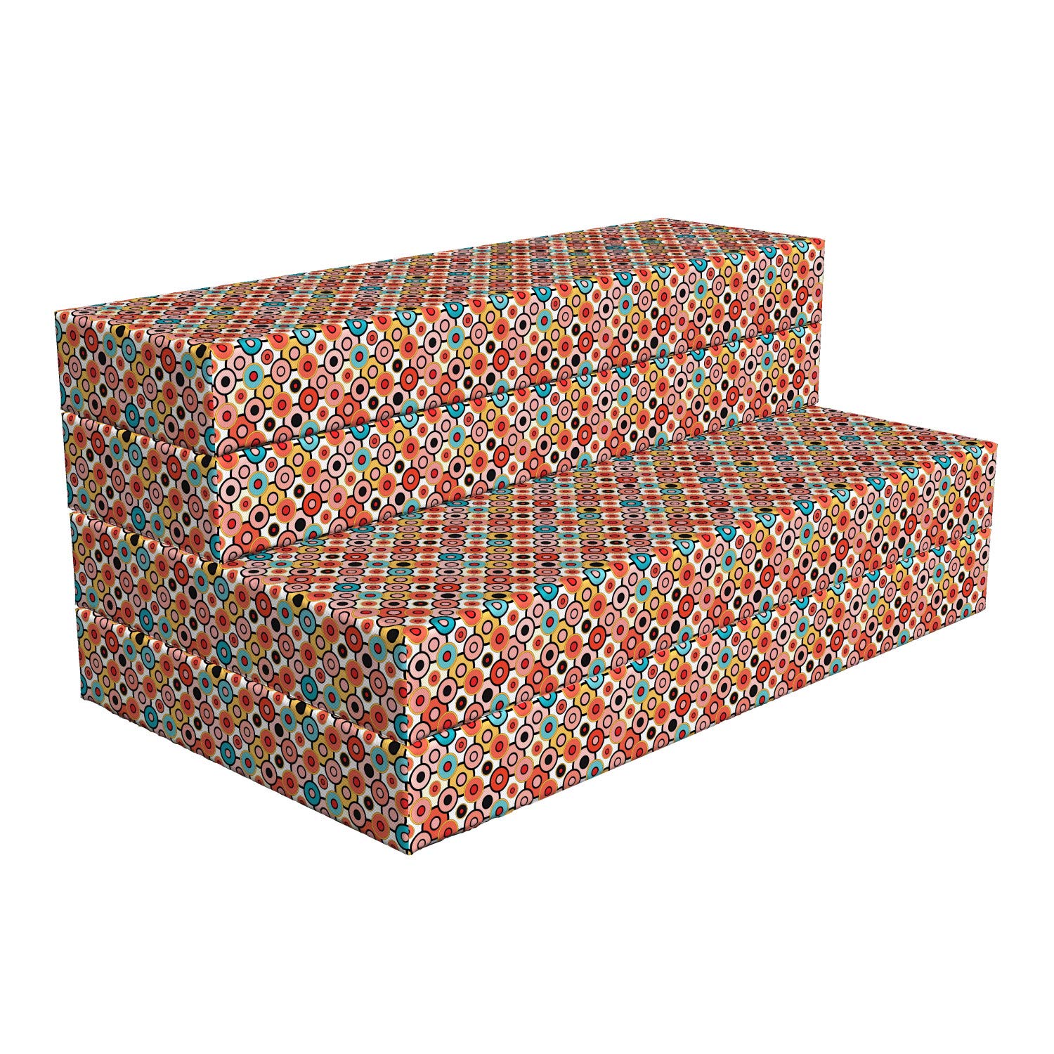 Ambesonne Vintage Foldable Mattress | Retro Bubble Design | 78.7