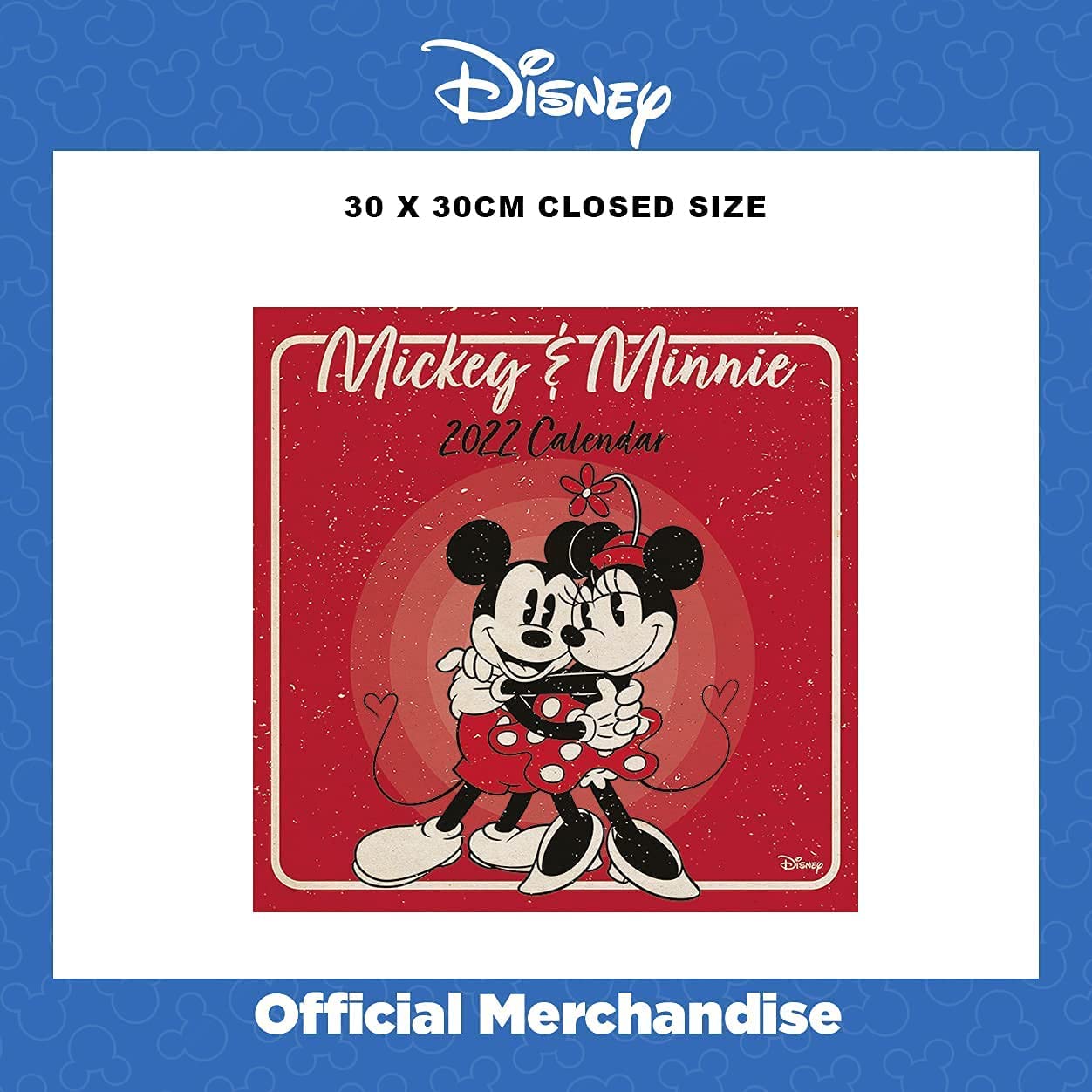 Disney Mickey Mouse & Minnie Mouse 2022 Wall Calendar - 12 Month Planner 30cm x 30cm - Official Disney Merchandise - Perfect for Home, Office & School Organization