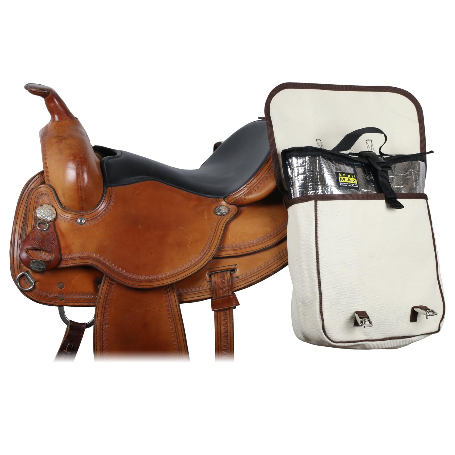 TrailMax Heavy Duty Canvas Horse Saddle Bag - Waterproof & Weather Resistant Equestrian Saddlebag for Trail Riding - Perfect for Outdoor Adventures, Camping & Long Distance Horseback Riding