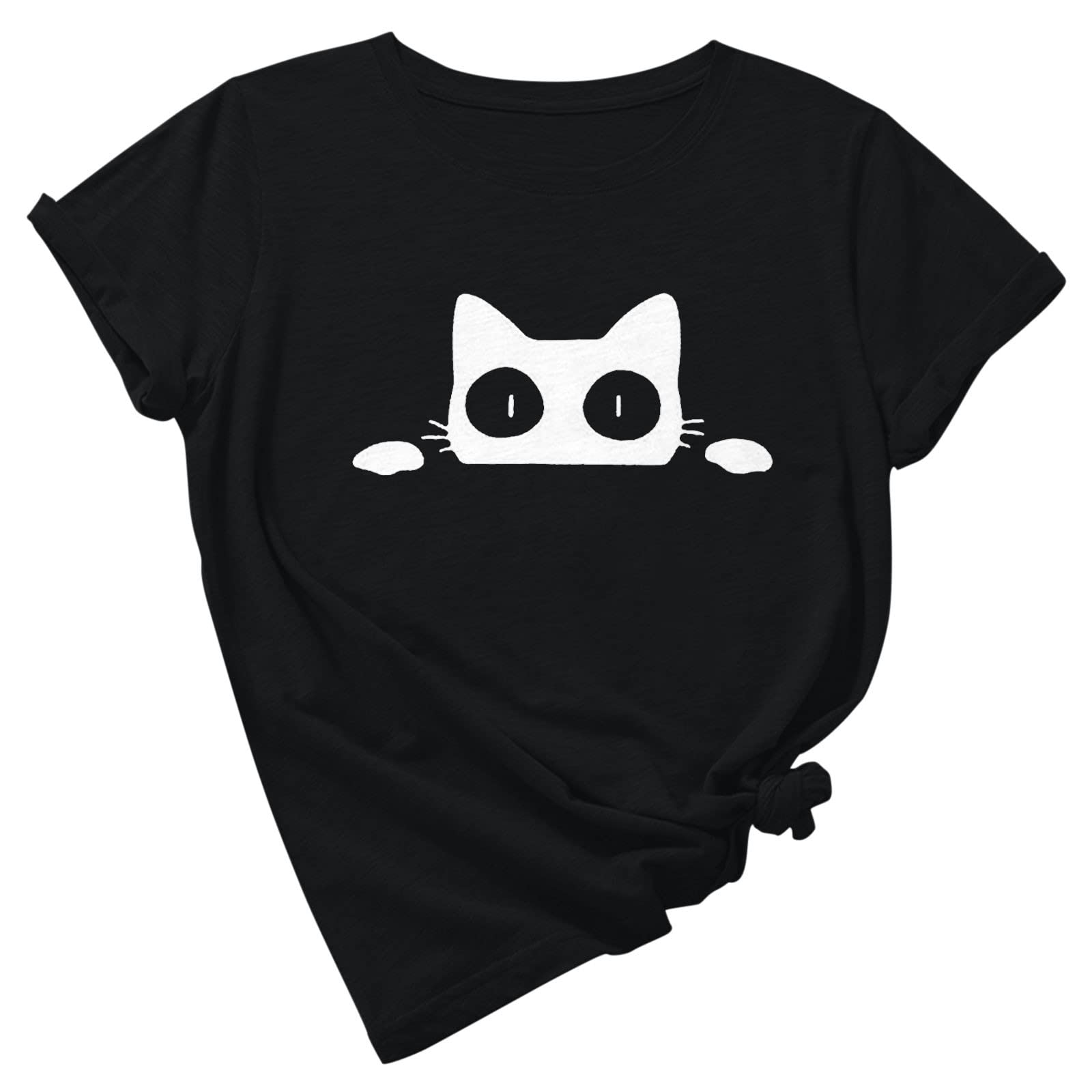 Women's Cute Animal Print Short Sleeve T-Shirt - Summer Loose Round Neck Top for Workout & Casual Wear | Activewear Fashion #701