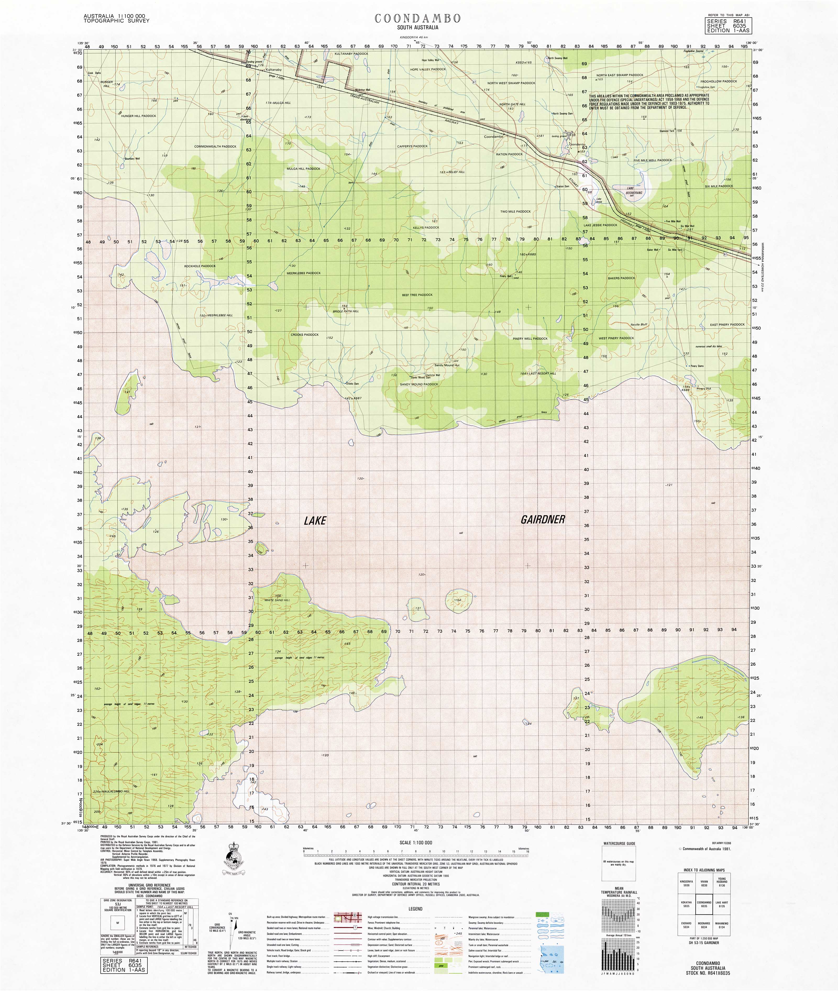 6035 Coondambo 1:100,000 Scale Topographic Map - Detailed Terrain Map for Hiking, Camping & Outdoor Exploration