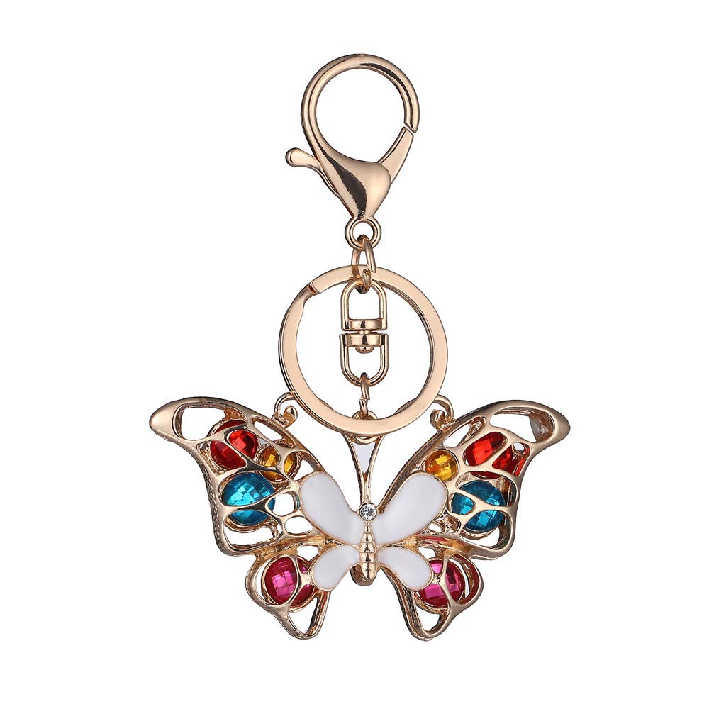 Stylish Rhinestone Keychain for Handbag, Wallet, Backpack - Crystal Pendant Key Ring with Durable Metal Chain - Multicolor Purse Accessory (One Size) | Perfect for Everyday Use, Gift Giving & Organizing Keys