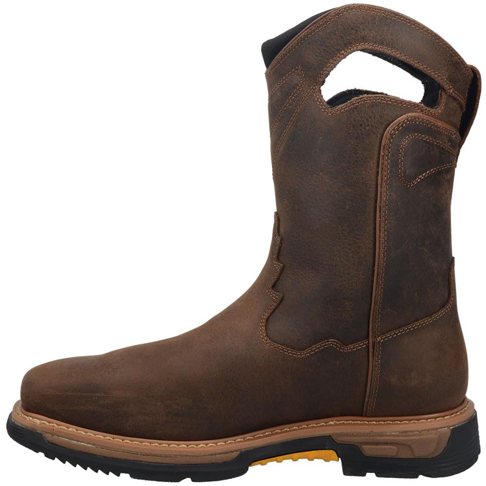 Dan Post Men's Warrior Composite Toe Work Safety Shoes - Brown Leather Steel Toe Boots for Construction, Warehouse & Industrial Work | Comfortable & Durable Work Boots for Men