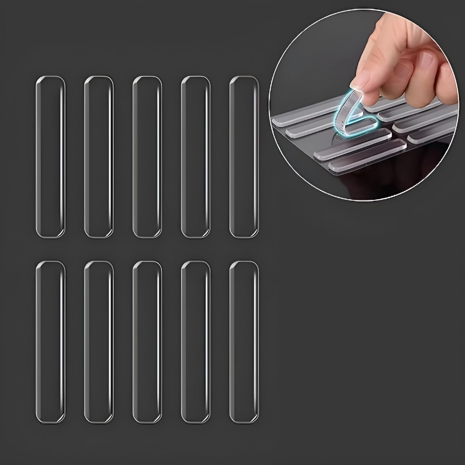 ONICORN Anti-Slip Self-Adhesive Wall Protectors - 10 Pack Clear Silicone Bumpers for Cabinet Doors, Furniture & Wall Protection - Noise Reducing, Child-Safe, Scratch Prevention for Home & Office Use