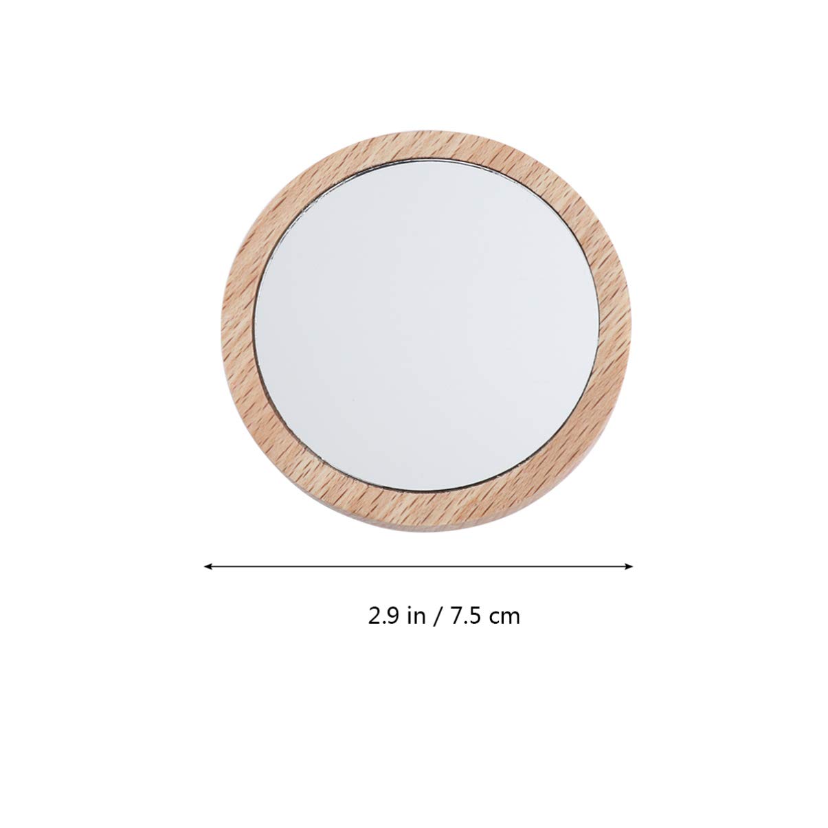 Lurrose 2PCS Wooden Compact Mirror for Purse - Mini Round Makeup Mirror for Travel, Home & On-the-Go Touch Ups - Perfect Cosmetic Mirror for Women's Handbags & Vanity