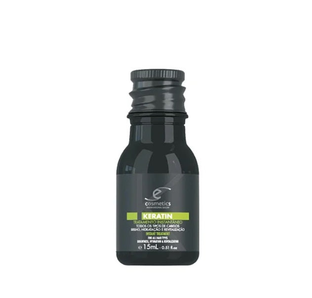 Ecosmetics Keratin Instant Hair Treatment - 3x 15ml (3x 0.5 fl oz) for Damaged Hair Repair & Frizz Control - Perfect for Salon & Home Use