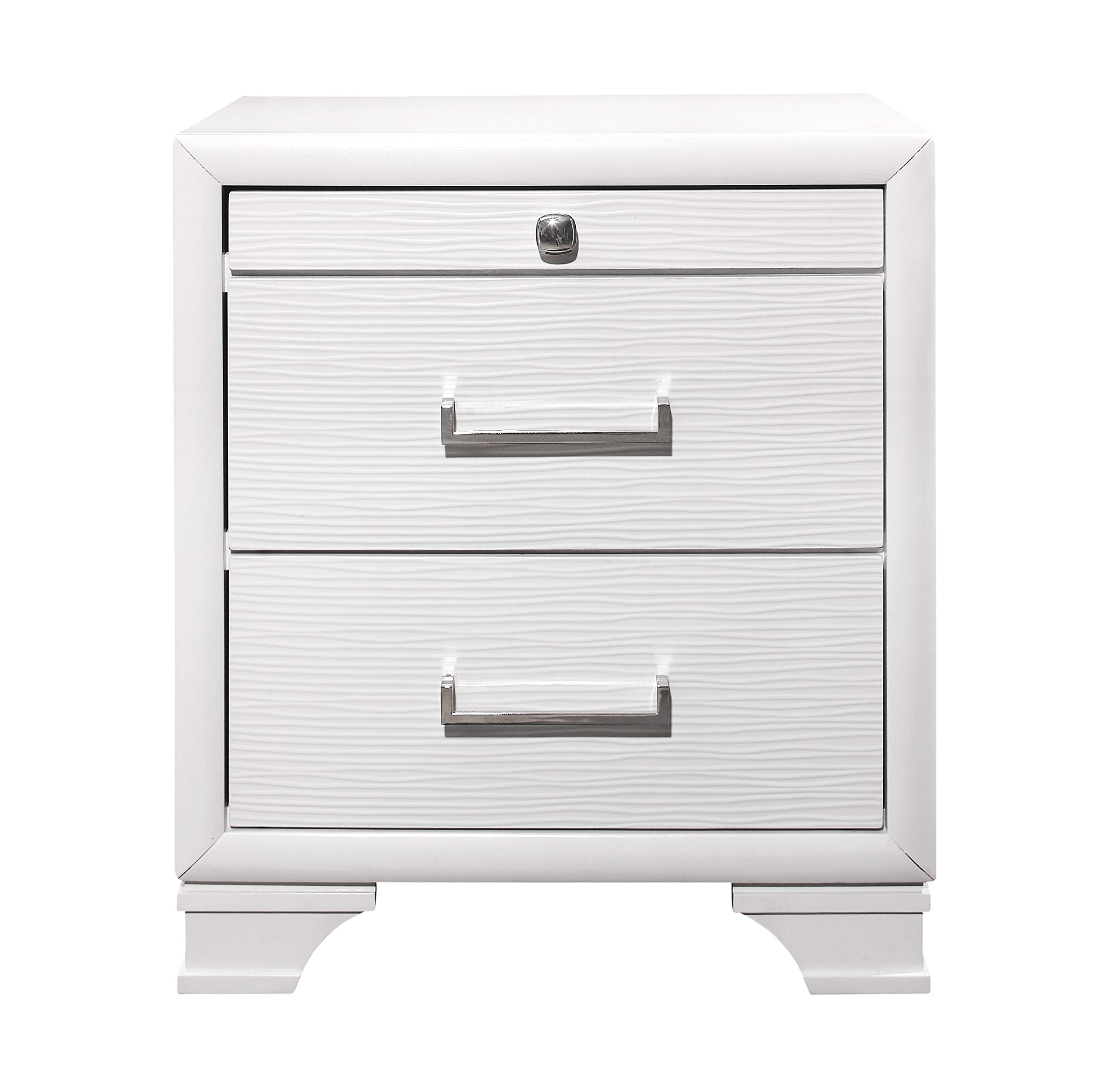Modern White Nightstand with Drawer - Solid Wood Bedside Table for Bedroom, Living Room & Office - Stylish & Functional Furniture by Global Furniture USA