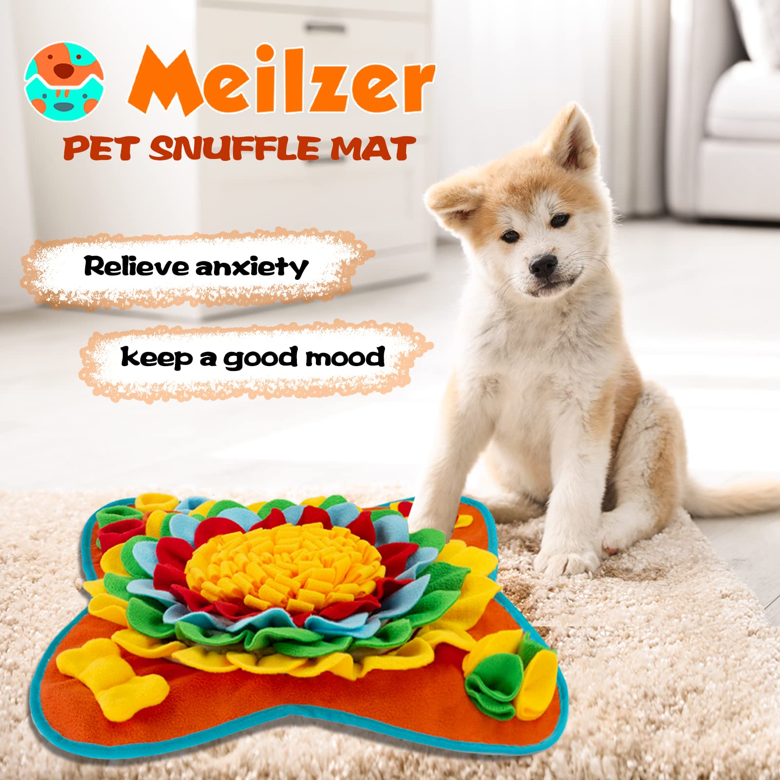 Snuffle Mat for Dogs - Interactive Puzzle Toy for Small & Medium Breeds - Non-Slip, Durable Pet Feeding Mat Encourages Natural Foraging - Portable Treat Dispenser (Blue) - Perfect for Mealtime Enrichment & Slow Feeding