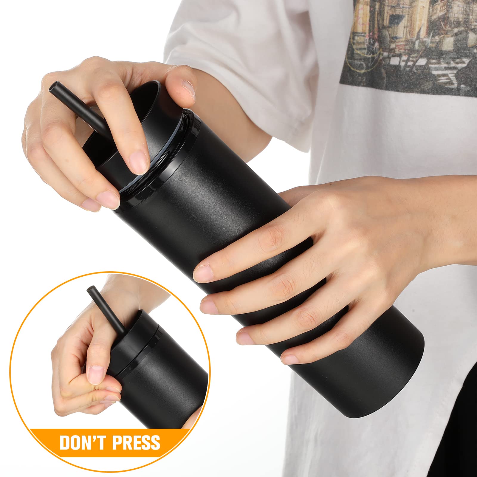 30 Pack 16oz Matte Black Skinny Tumbler Cups with Lids & Straws - Insulated Double Wall Acrylic Plastic Reusable Drinkware - Customizable DIY Vinyl Tumblers for Parties, Birthdays, Office, Bridal Showers & Home Use - Perfect for Coffee, Iced Tea and Smoothies
