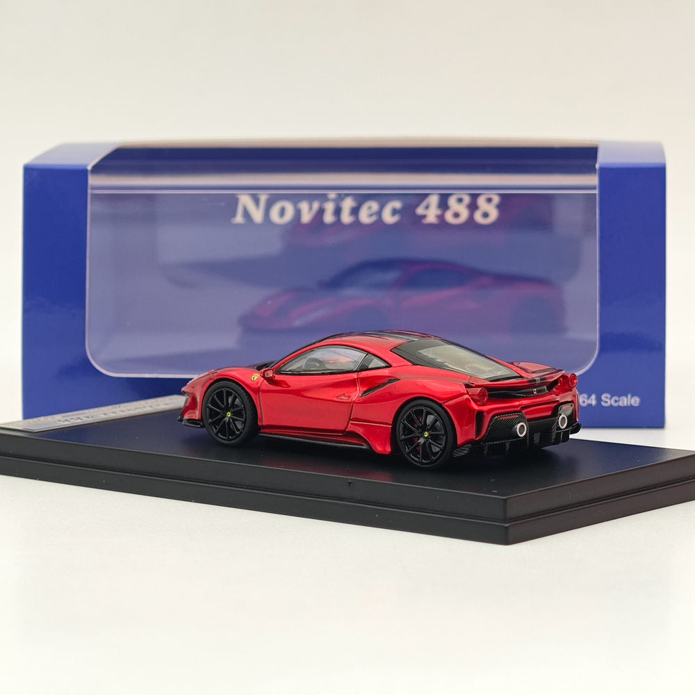 1:64 Scale Ferrari Novitec 488 Pista Red Diecast Model Car - Super Detailed Racing Sports Collectible for Display, Gifts & Car Enthusiasts