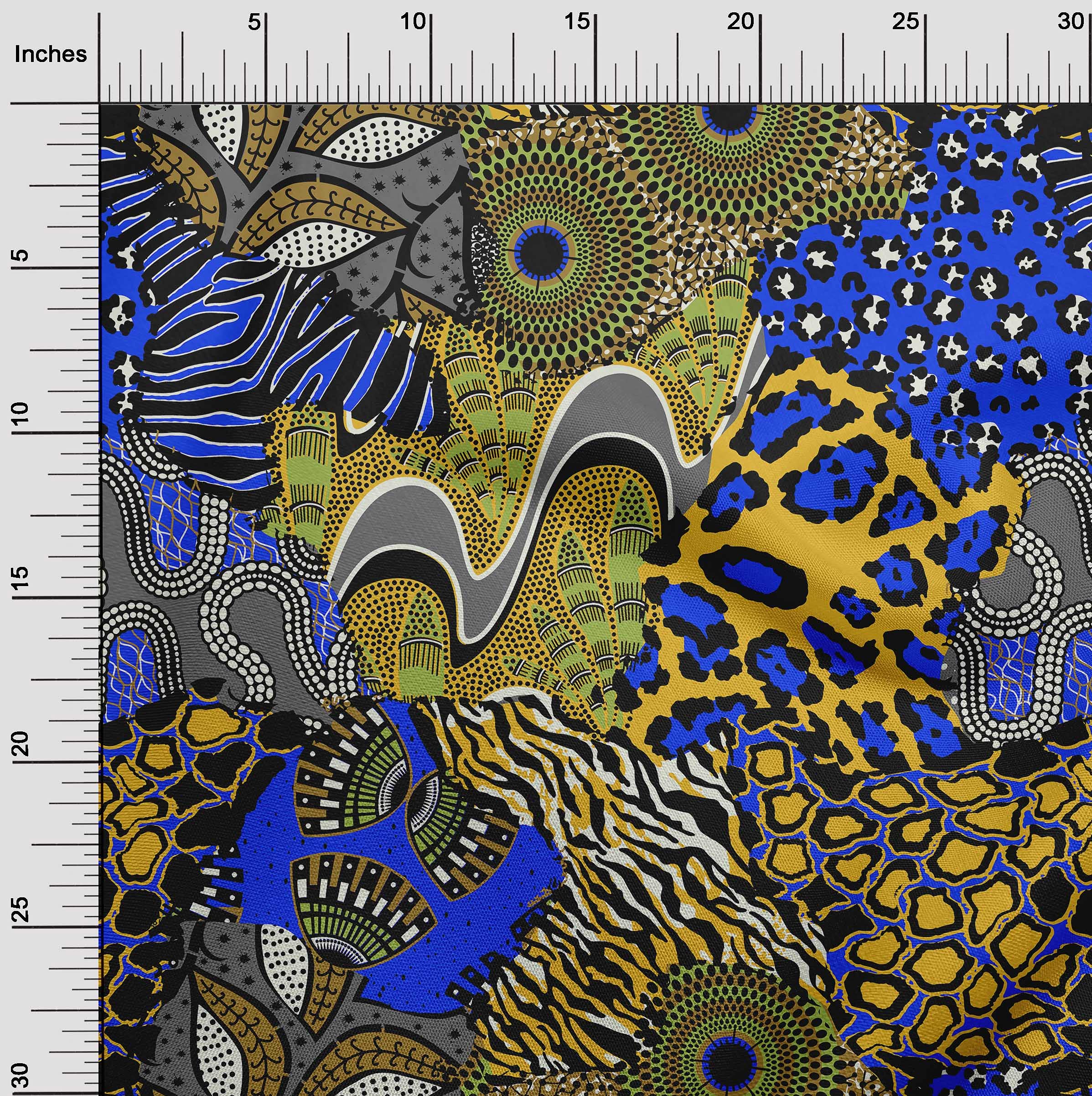 oneOone Rayon Yellow Abstract Printed Fabric by The Yard - 56 Inch Wide for DIY Clothing, Sewing Supplies & Home Decor Projects | Perfect for Dresses, Curtains, and Crafting