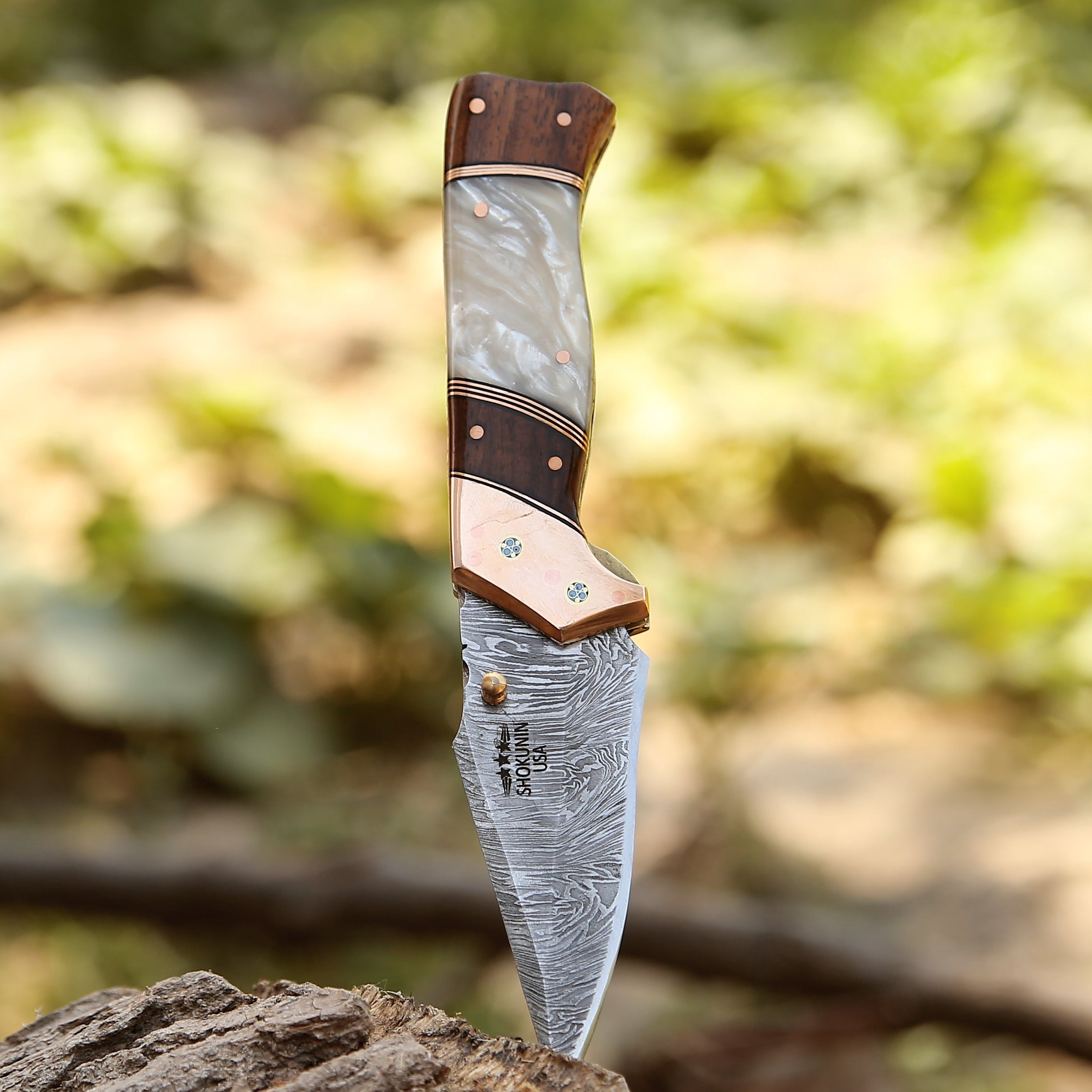 Premium Mystic Gentleman's Pocket Knife - Genuine Mother of Pearl Handle - Elegant EDC Tool for Outdoor Adventures, Camping & Everyday Carry