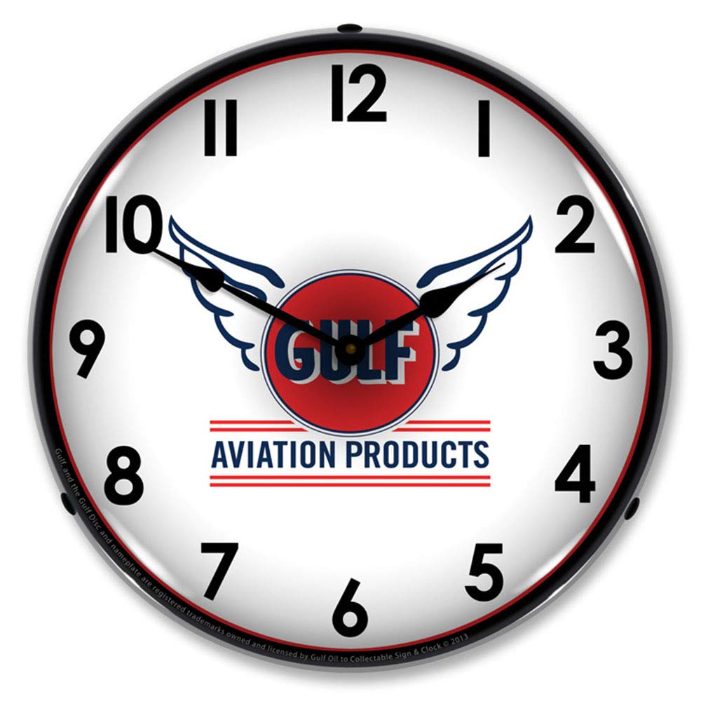 Vintage LED Wall Clock - 14 Inch Retro Lighted Clock for Home, Office & Aviation Enthusiasts | Perfect for Bedroom, Living Room & Pilot Gifts
