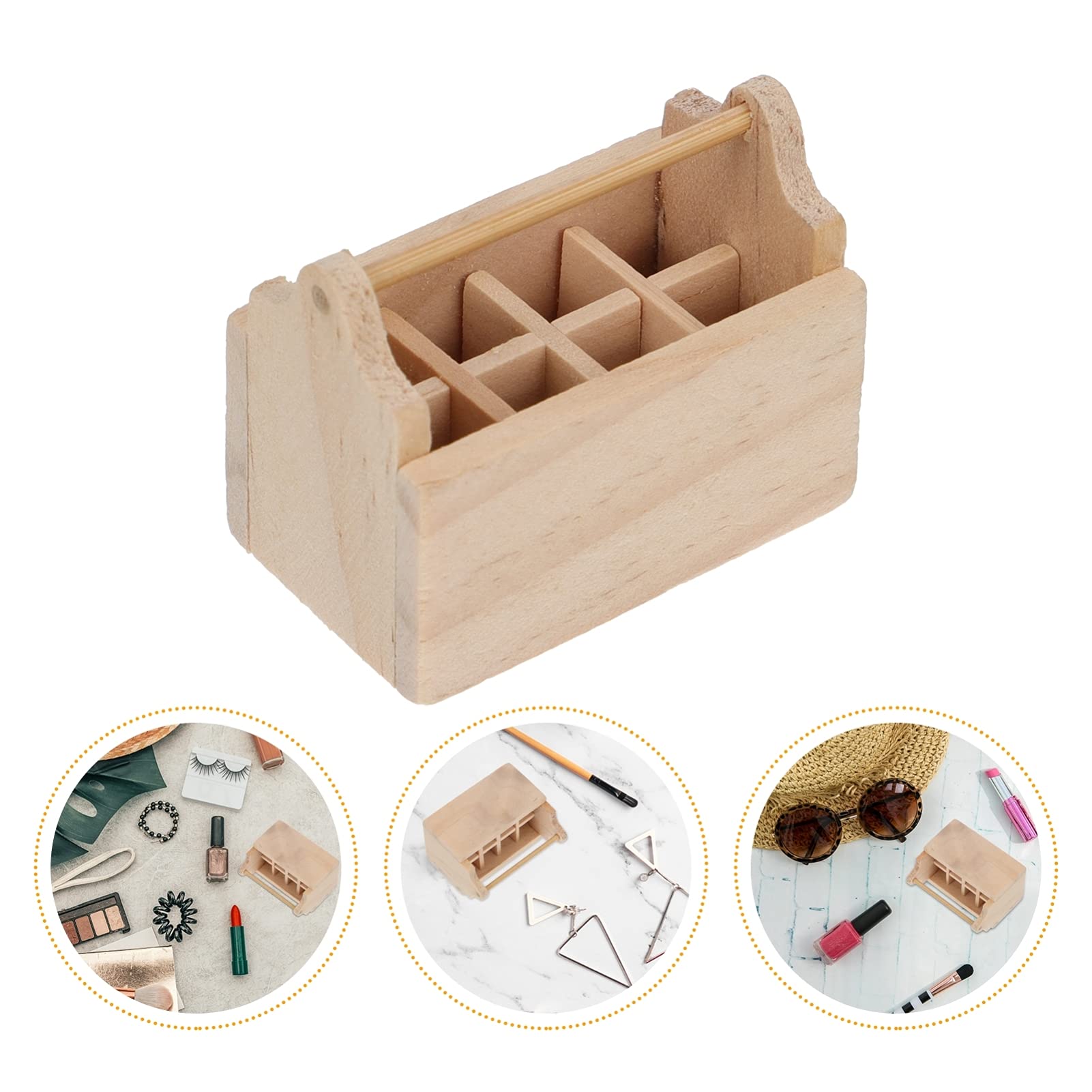 2PCS Miniature Dollhouse Toolbox Accessories - Wooden Door DIY Decor, Tiny Toolbox Model for Dollhouse Furniture, Mini Home Decoration for DIY Crafts and Miniature Scenes