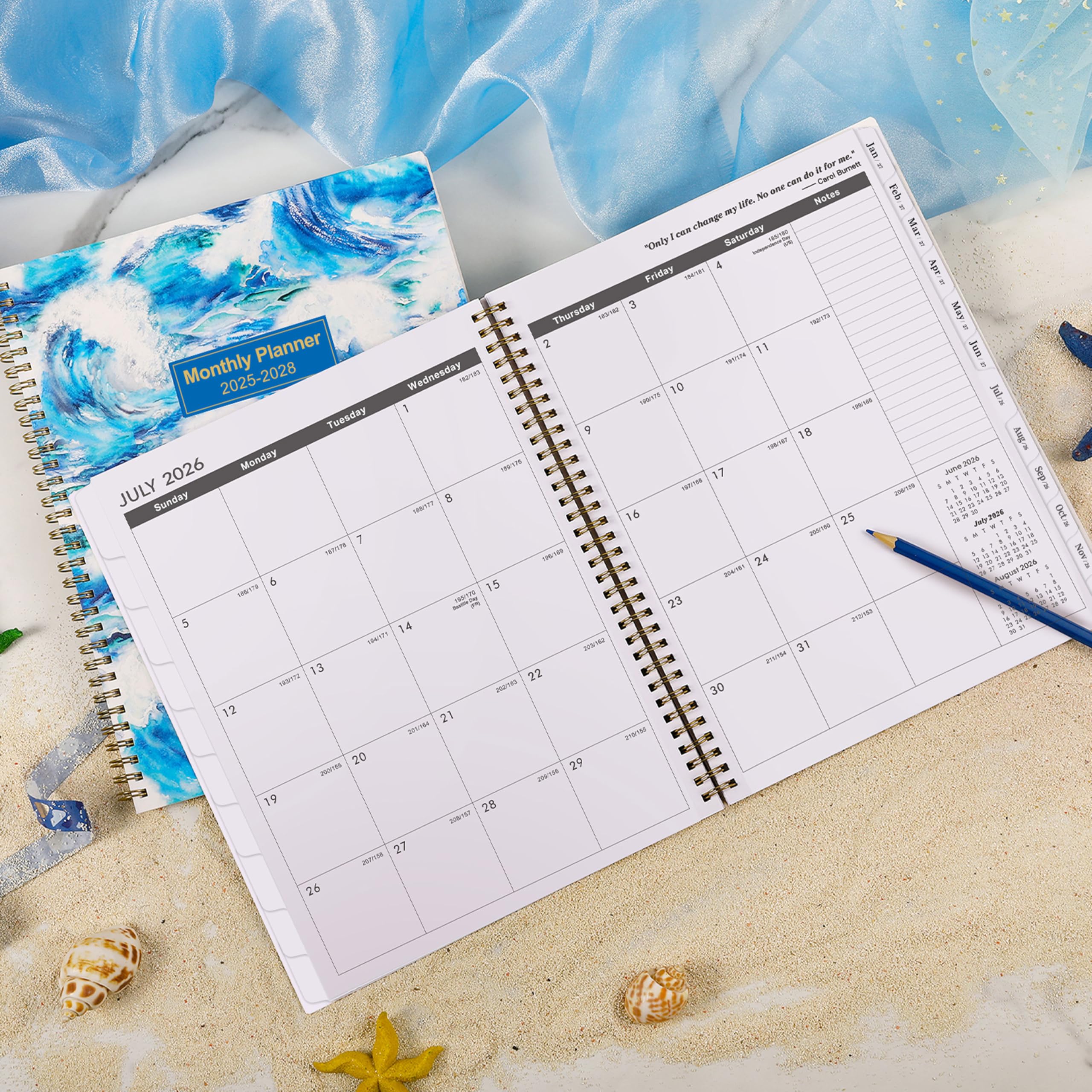2025-2028 Monthly Planner Calendar | 3 Year Planner (36 Months) with Tabs, Pockets & Twin-Wire Binding | 9