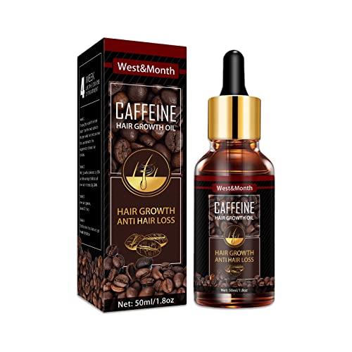 Natural Coffee Hair Growth Oil - Whitening Black Hair Essential Oil for Dry Damaged Hair, Nourishing & Softening Hair Conditioner (White, One Size) | Promotes Healthy Hair Growth & Repair for Men & Women