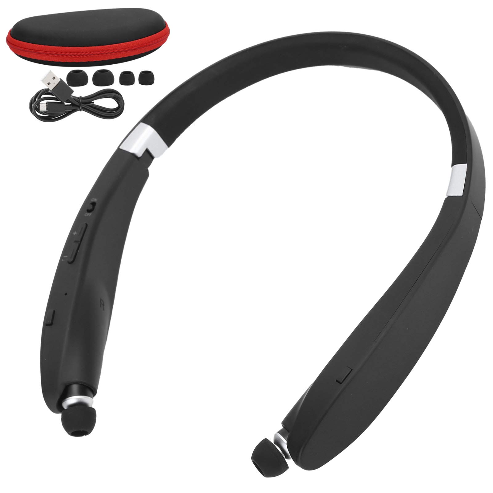 SX-991 Wireless Stereo 5.0 Bluetooth Sports Earphones - Foldable Neckband Headset with Adjustable Earbuds for Running, Gym Workouts & Commuting