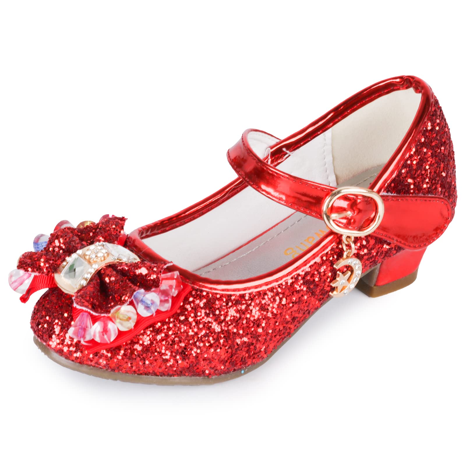 Amtidy Girls Mary Jane Dress Shoes - Glitter Bridesmaid & Wedding Party Heels for Princess Style | Perfect for Weddings, Prom, Pageants & Special Occasions