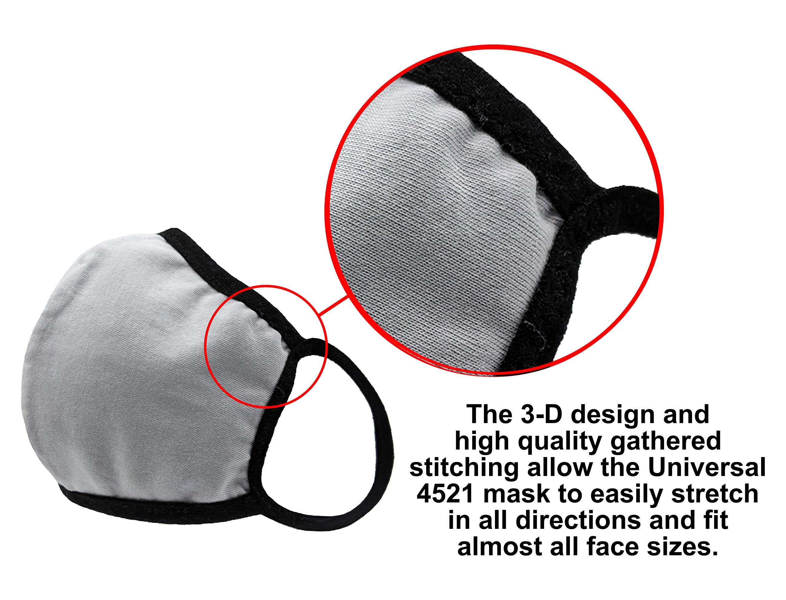 Universal 4521 Cotton Face Masks - 2-Layer for Teens & Adults (8-Pack, Black) - Daily Protection & Comfort