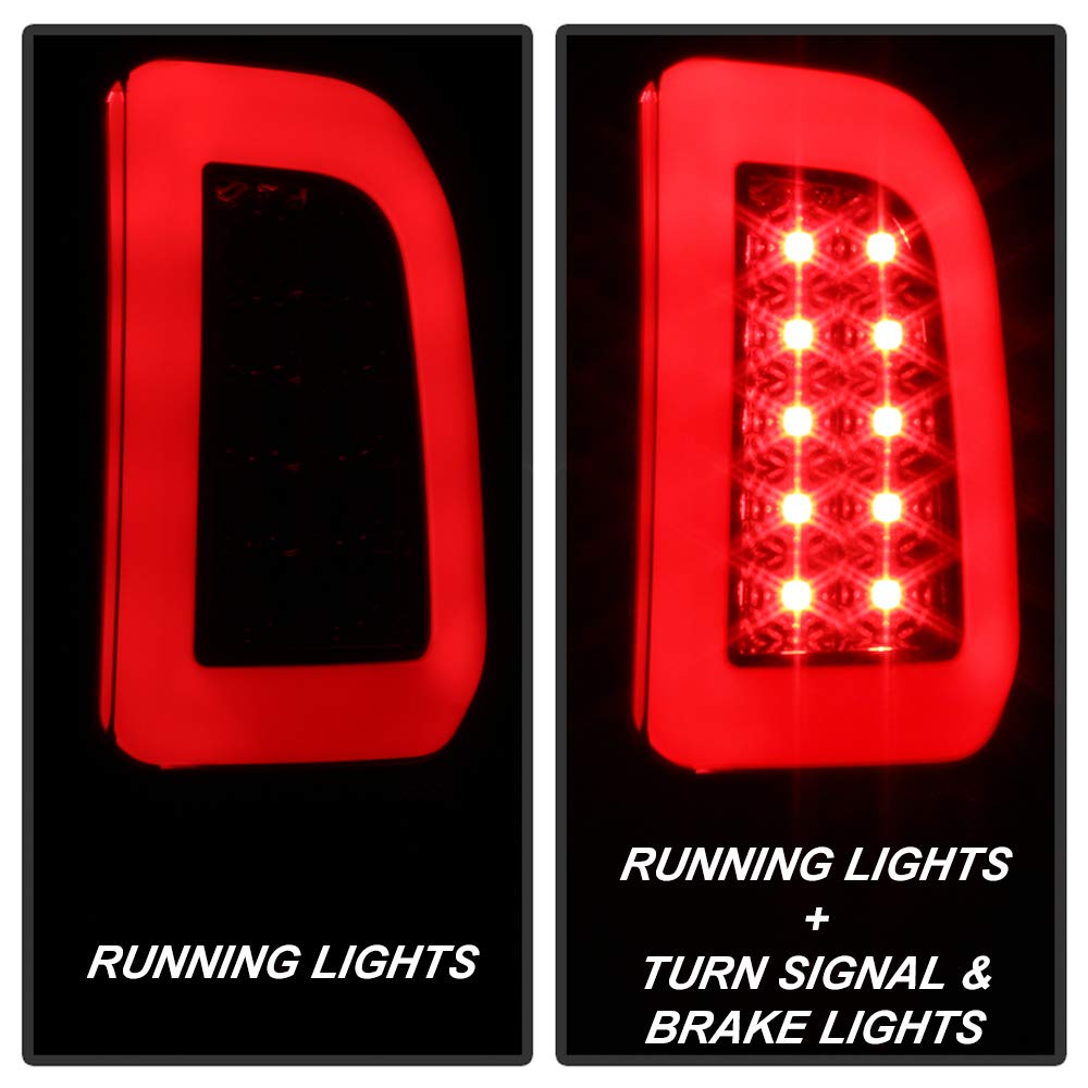 ACANII Black Smoked LED Tube Tail Lights Brake Lamps Set for 2008-2016 Ford F250 F350 F450 Super Duty - Left & Right Pair - Durable & Stylish Upgrade for Truck Lighting (Perfect for Night Driving & Off-Road Adventures)