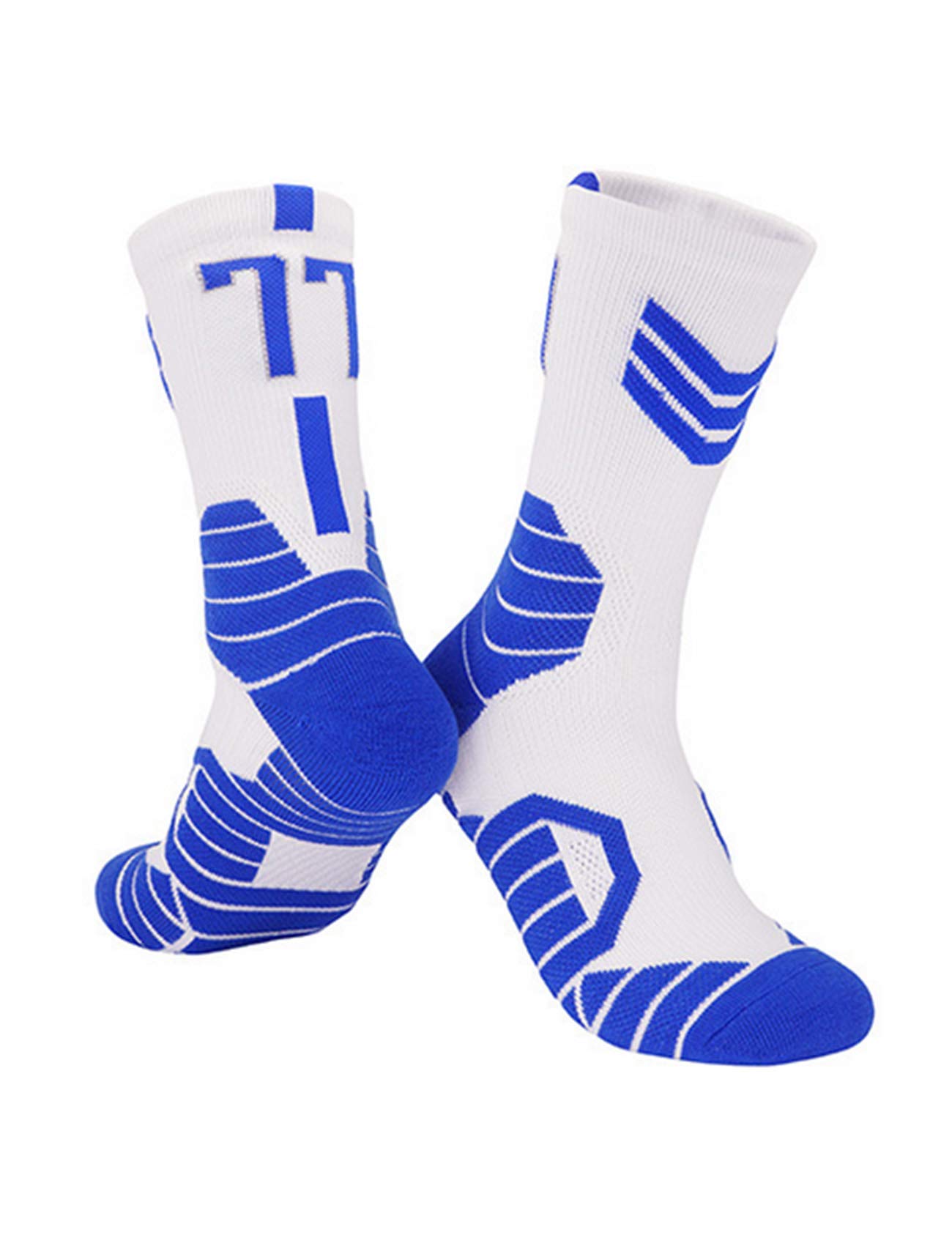 Jueshanzj Custom Men's Basketball Socks with Team Number - Breathable Athletic Sports Socks for Basketball, Running & Gym Workouts - Perfect for Team Games, Training & Casual Wear
