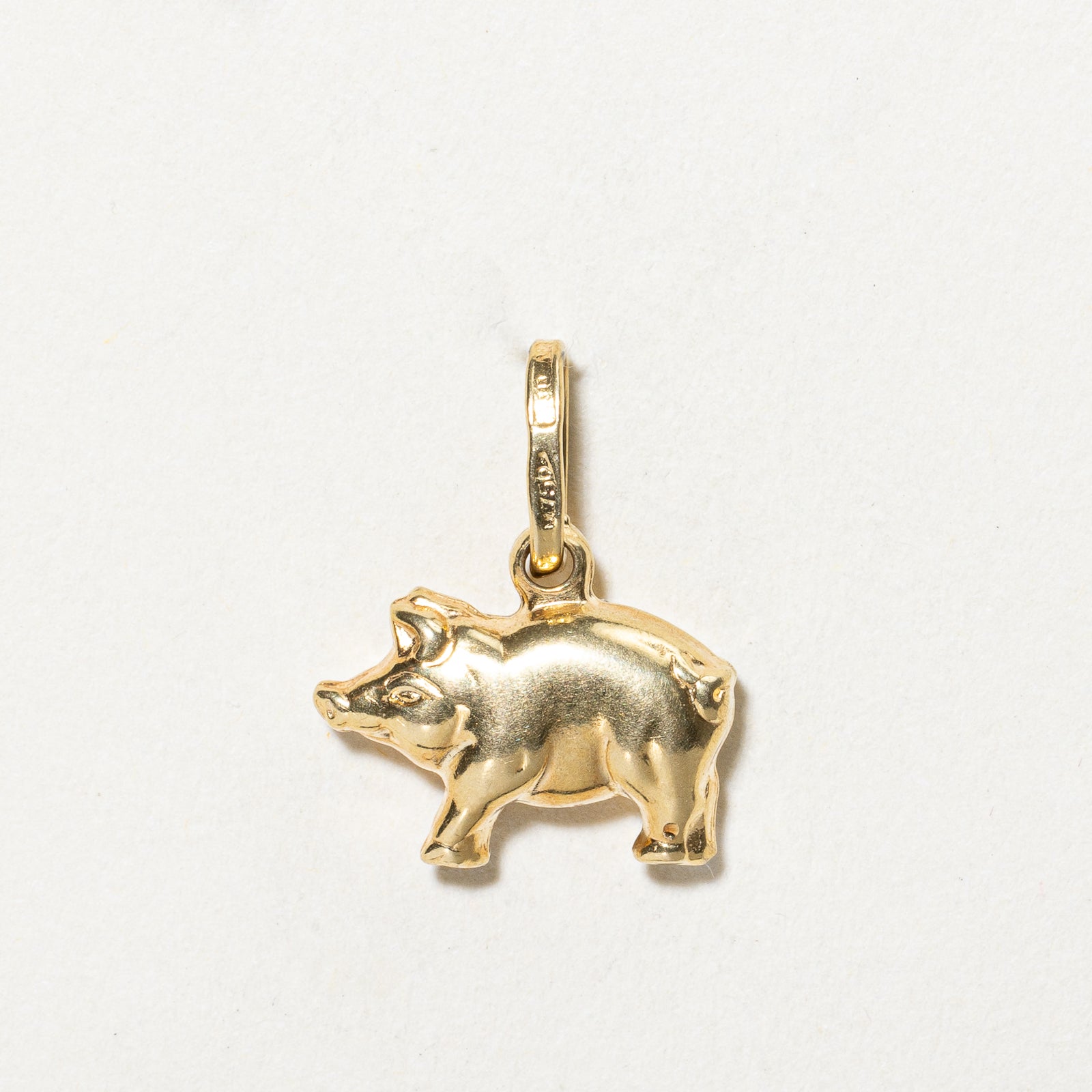 18K Yellow Gold Pig Charm Pendant Necklace - Cute Animal Jewelry for Women & Girls - Perfect Gift for Birthday, Christmas & Zodiac Sign