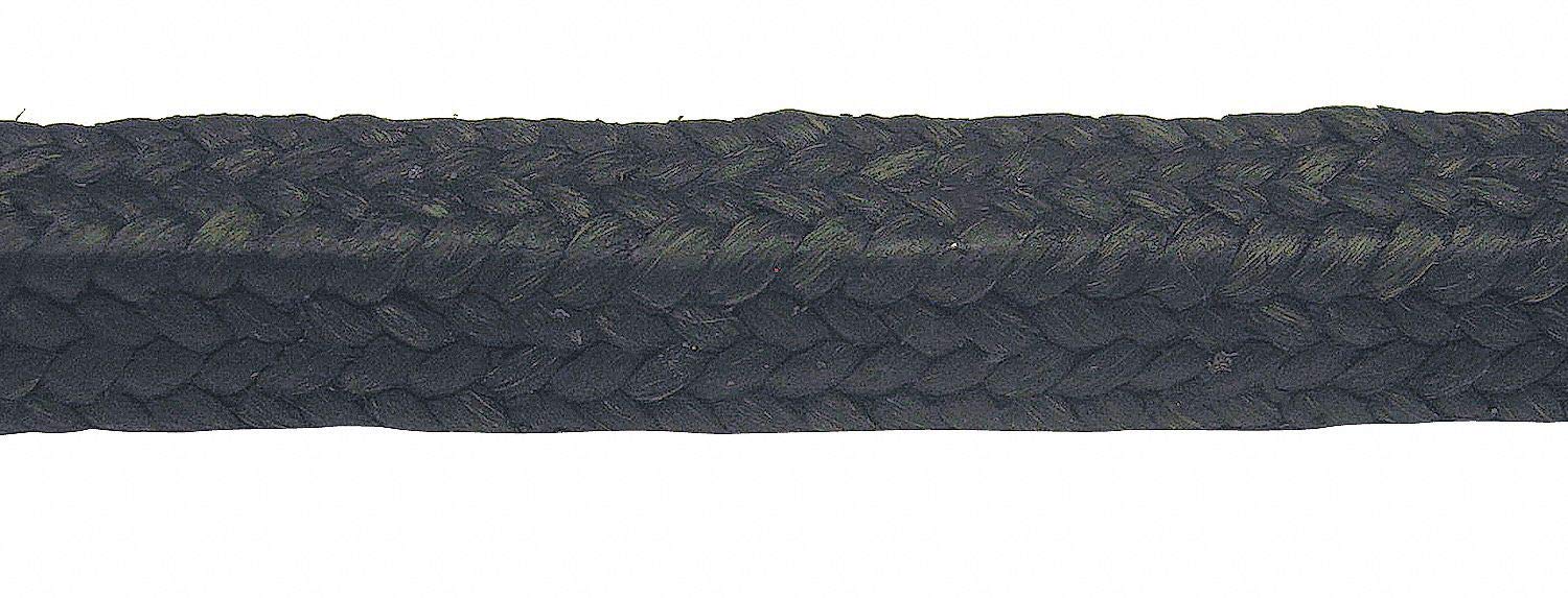 **10 ft. Black Graphited Aramid Compression Packing Seal - High-Temperature Resistant, Dull Black PE1000 for Industrial Valves, Pumps, and Boilers**