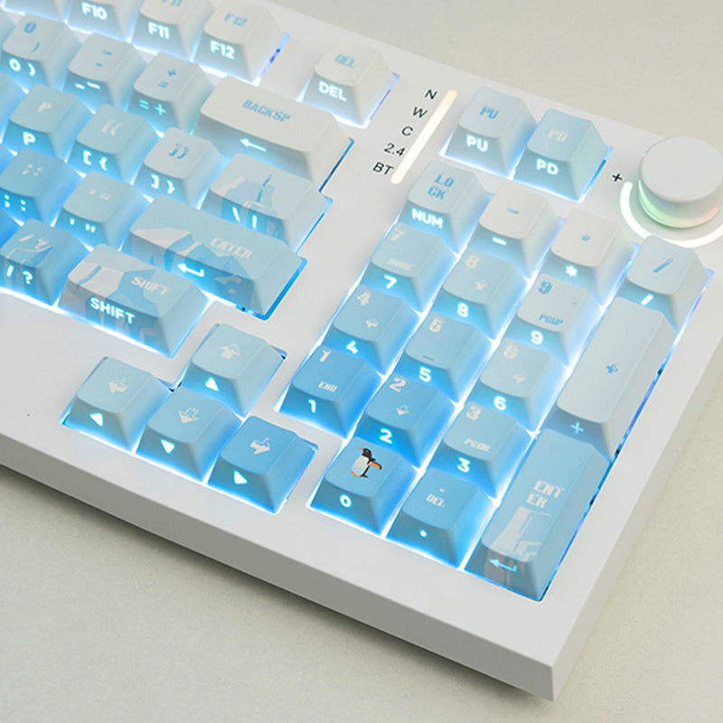 PIIFOX Glacier OEM Profile Keycap Set - Custom Mechanical Keyboard Keycaps for Gaming & Typing - Perfect for PC, Mac, and Laptop Keyboards
