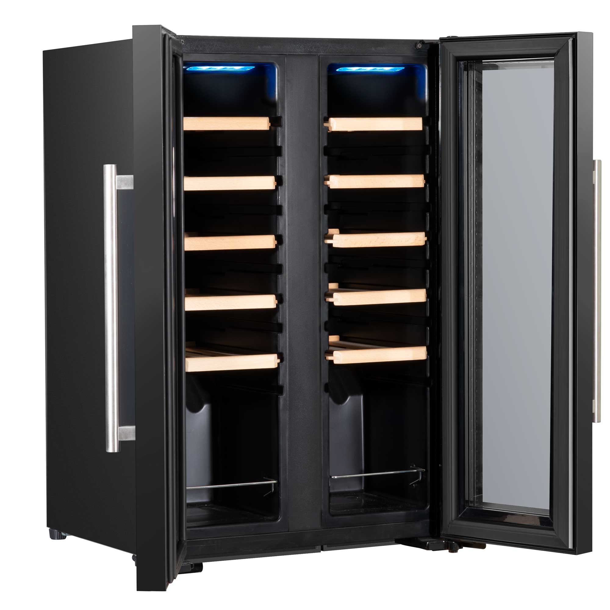 Baridi 24 Bottle Dual Zone Wine Cooler Refrigerator - Touch Screen Control, LED Lighting & Mirror Glass Door - Perfect for Home, Office, or Restaurant Wine Storage (Model DH97)