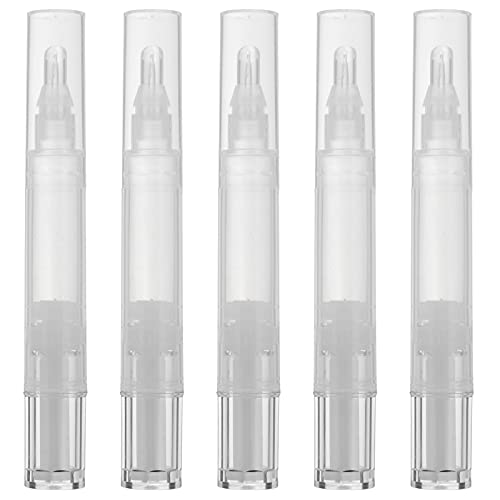 5pcs 5ML Empty Refillable Lip Gloss Bottles with Brush - DIY Lip Glaze Containers for Makeup Artists & Beauty Enthusiasts - Perfect for Custom Lip Balms, Essential Oils & Cosmetic Storage