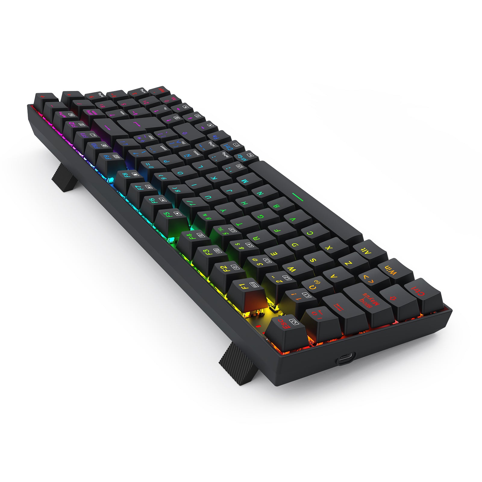 Redragon ZIGGS K669 RGB Gaming Keyboard with Red Switches - Compact 60% Mechanical Keyboard for PC, Mac, PS4, PS5 | Perfect for FPS, MOBA & Typing | Anti-Ghosting & Customizable RGB Backlight