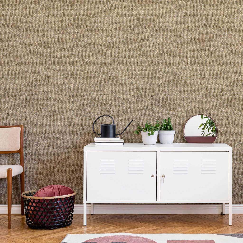 Brown Burlap Peel and Stick Removable Wallpaper - Self-Adhesive Decorative Wall Covering for Home, Office & Nursery - Easy to Install & Remove - Perfect for Accent Walls, DIY Projects & Room Makeovers