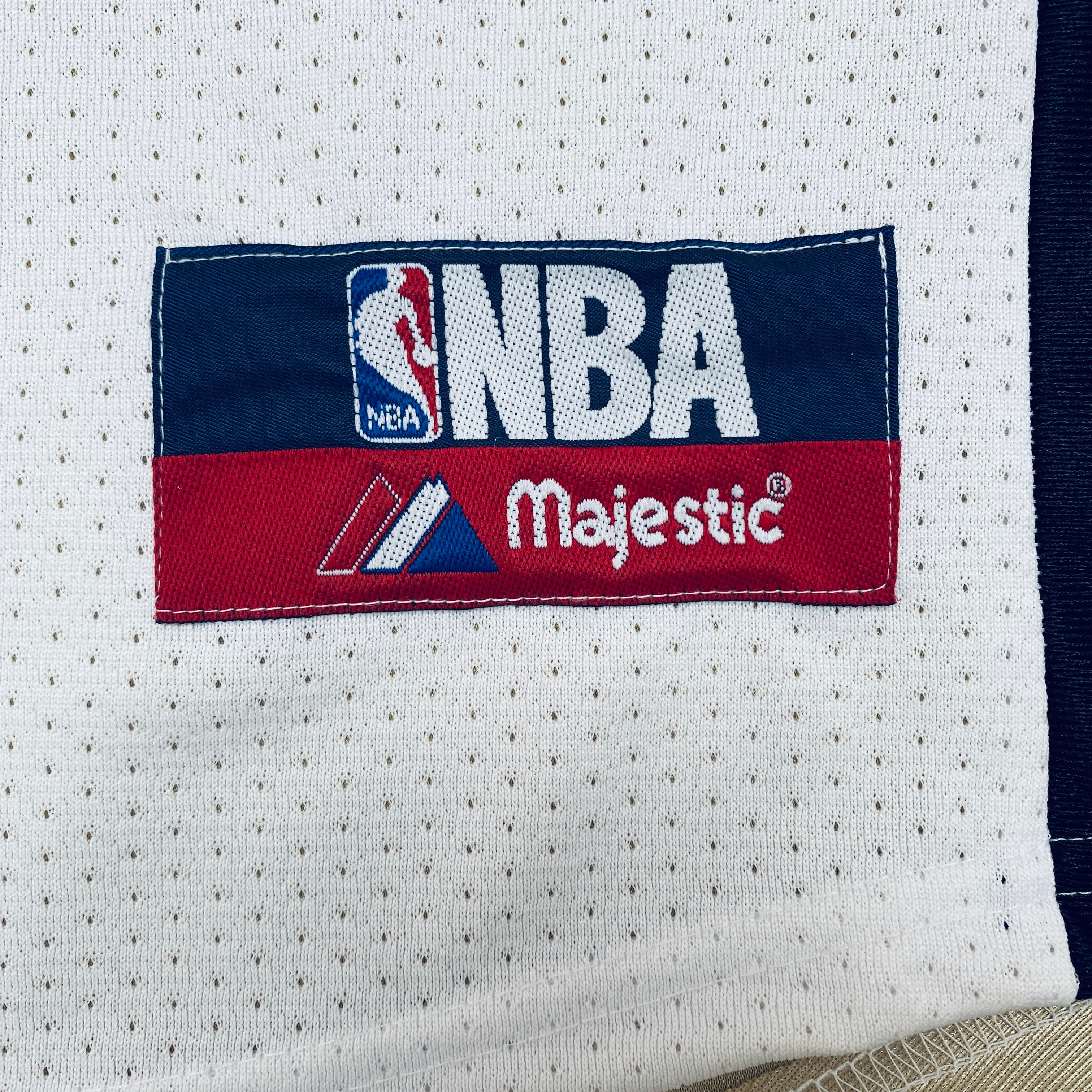Authentic Kenyon Martin 2002-03 New Jersey Nets White & Gold Majestic Jersey with 2003 NBA Finals Patch - Size Large - Perfect for Basketball Fans, Collectors and Game Day Outfits